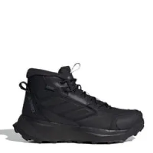 Adidas Terrex Winter Leder Stiefel im Mid-Cut-Design in Core Black / Core Black / Grey Four