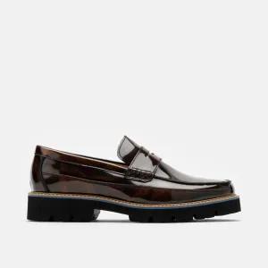 Adler Mahagoni Lackleder Penny Loafers