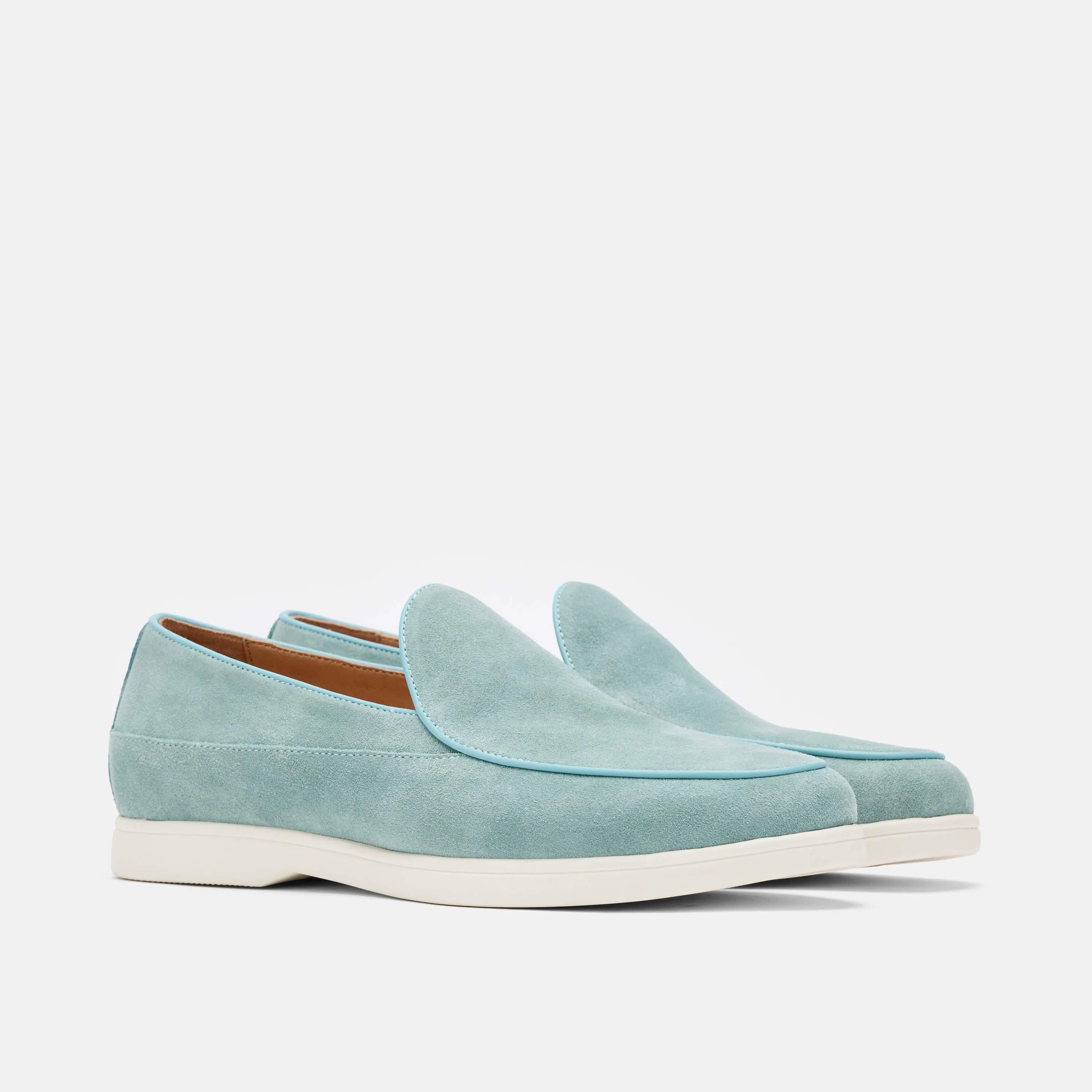 Alessandro Hellblaue Wildleder-Venetianer-Loafer