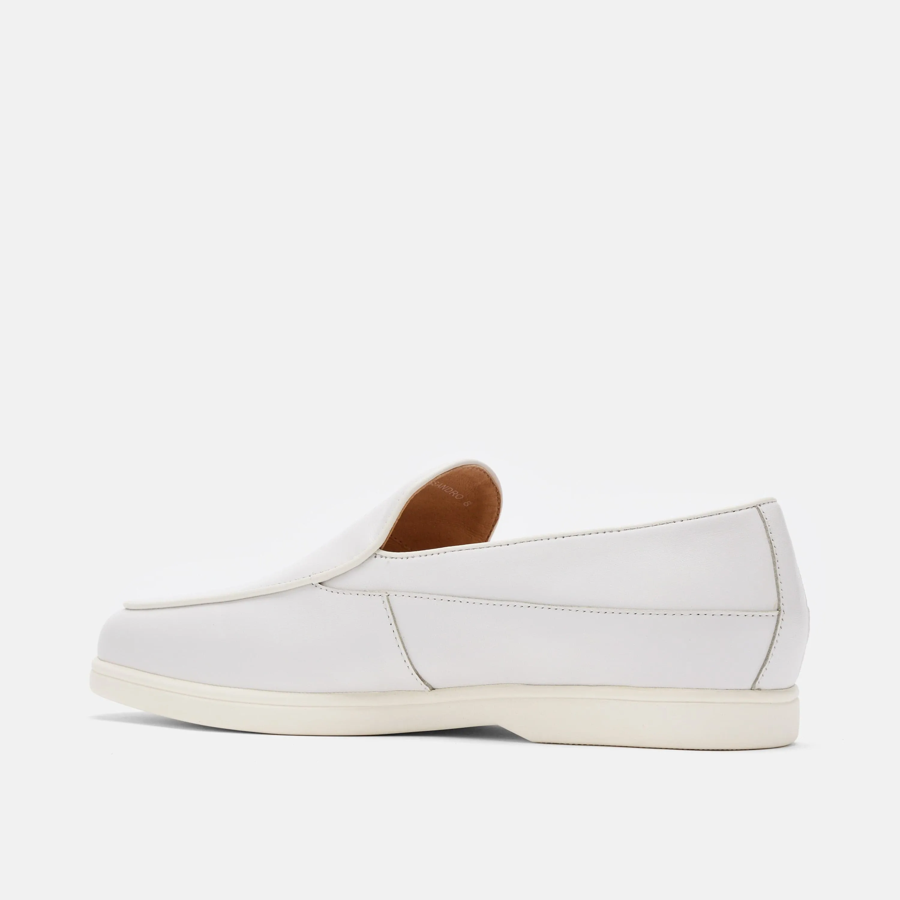 Alessandro Weiße Leder-Venetianer-Loafer