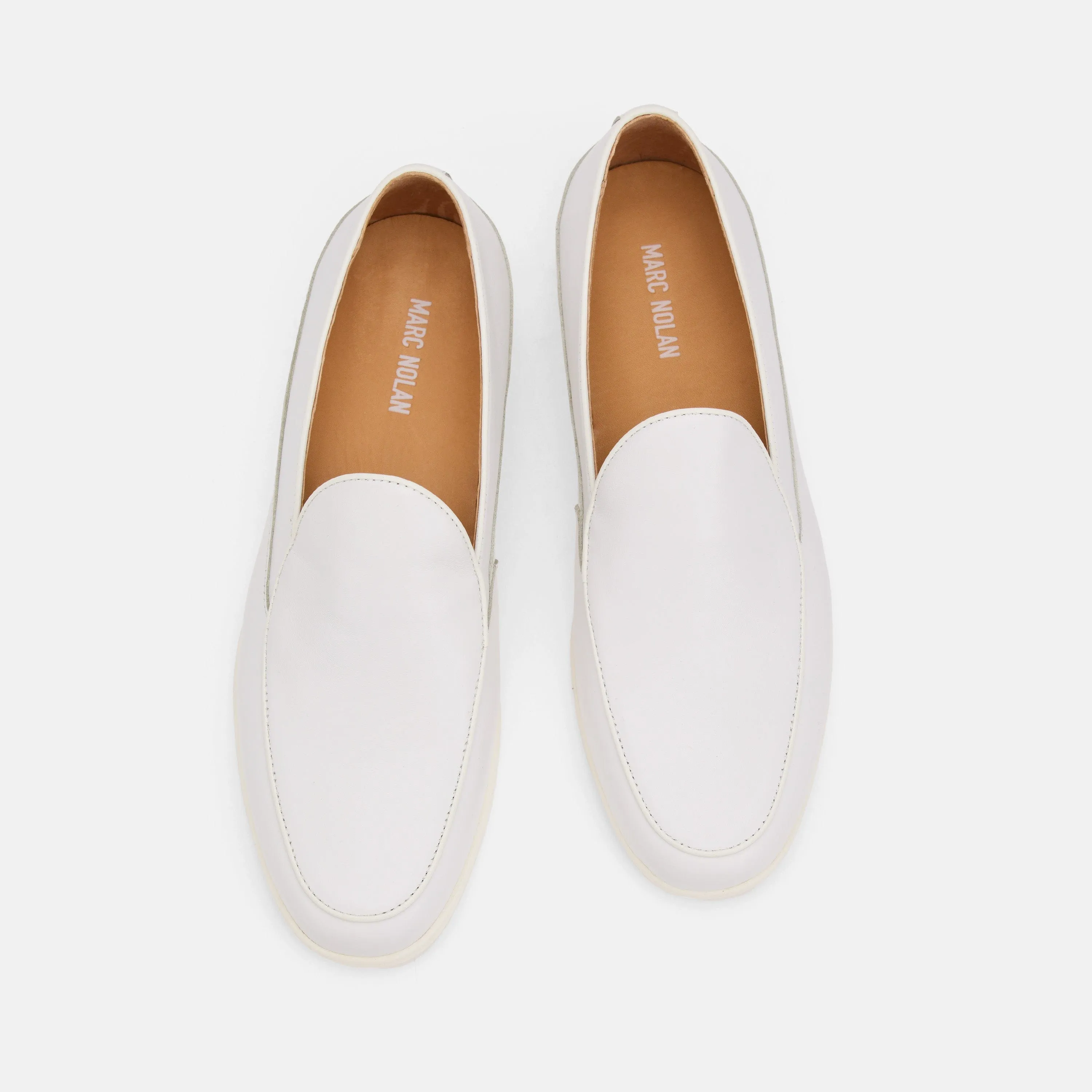 Alessandro Weiße Leder-Venetianer-Loafer