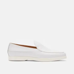Alessandro Weiße Leder-Venetianer-Loafer