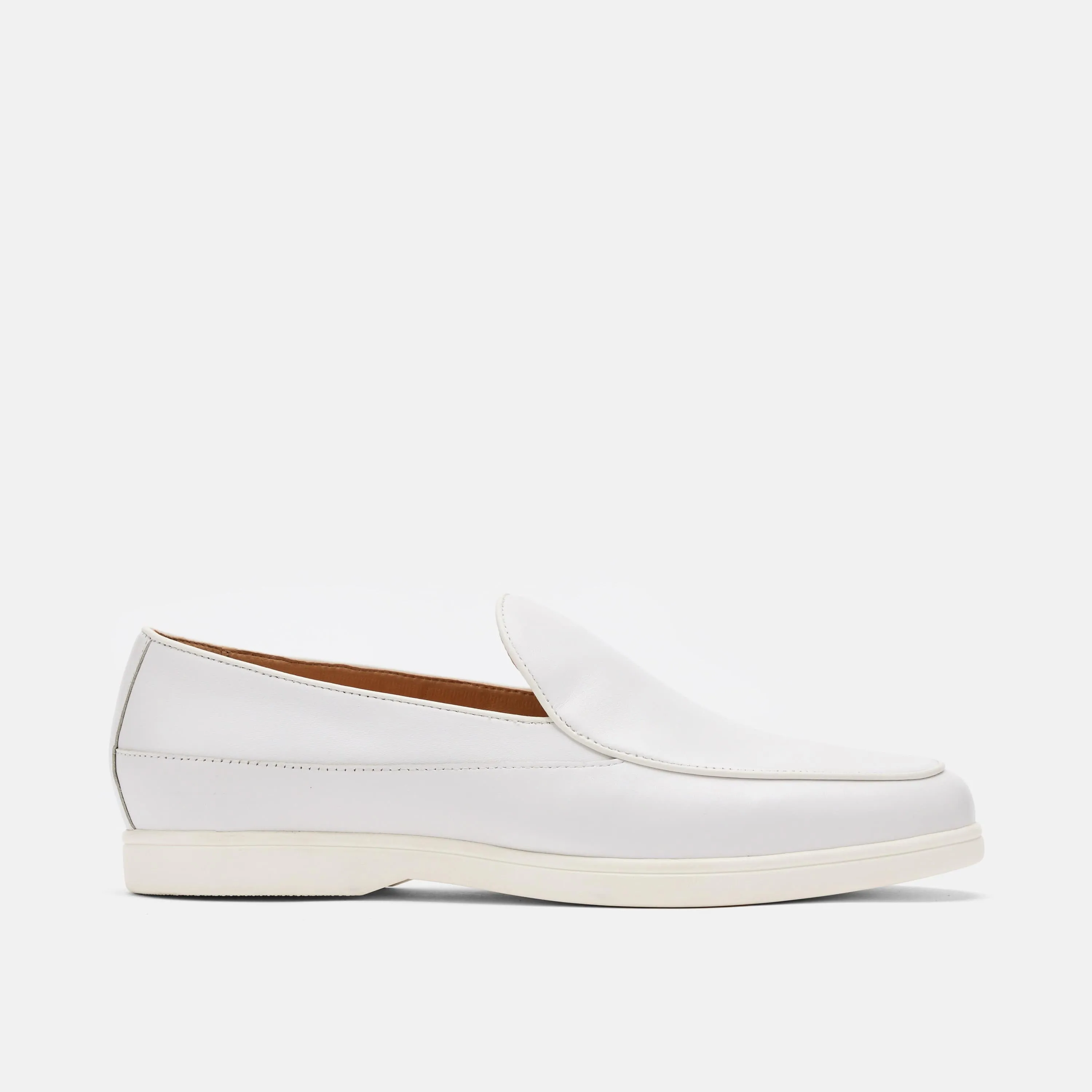 Alessandro Weiße Leder-Venetianer-Loafer