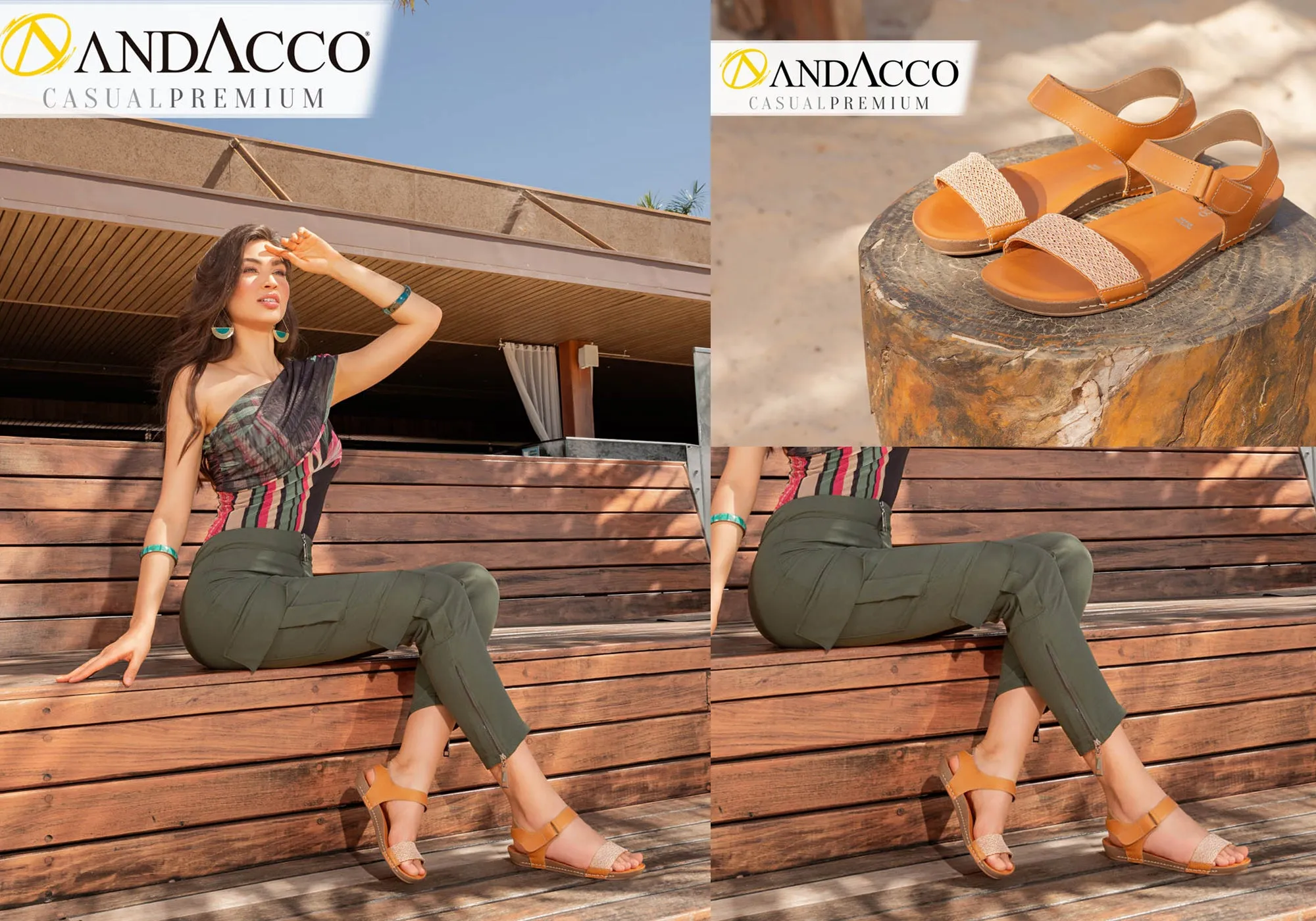 Andacco Abel Damen Brasilianische Bequeme Ledersandalen Andacco Schuhe
