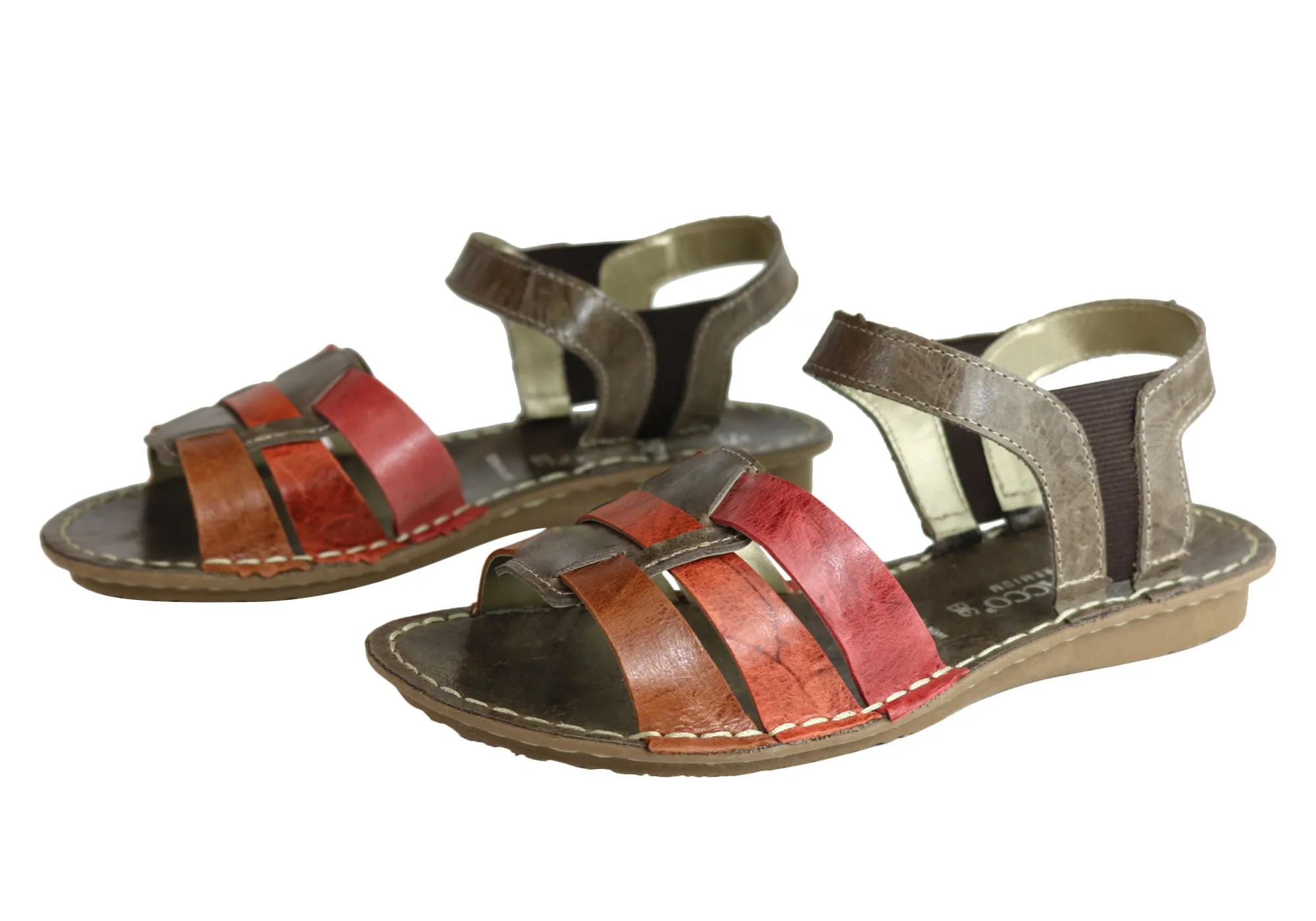Andacco Mona Damen Bequeme Flache Ledersandalen Hergestellt In Brasilien Andacco Schuhe