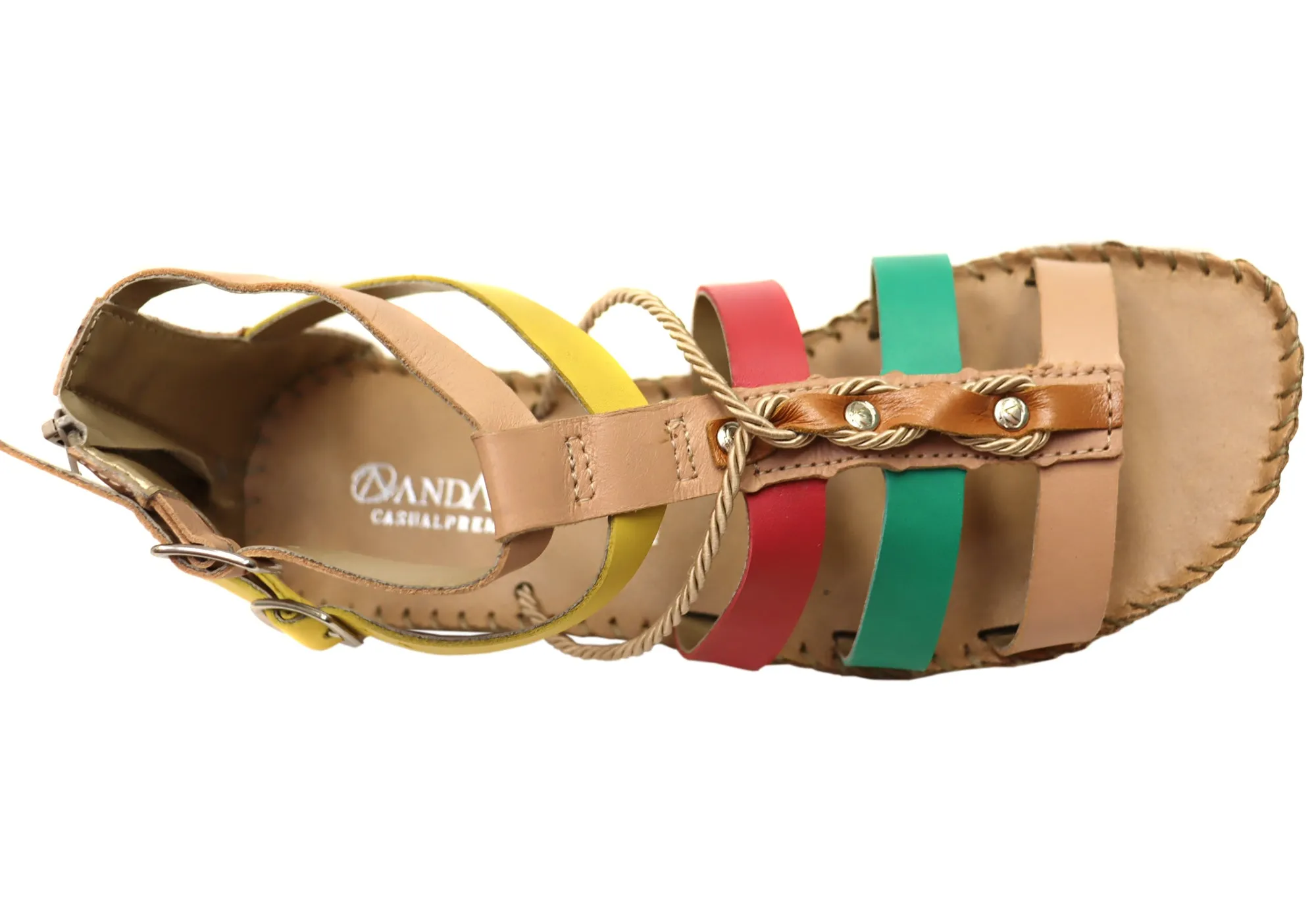 Andacco Romio Damen Bequeme Ledersandalen Hergestellt in Brasilien Andacco Schuhe