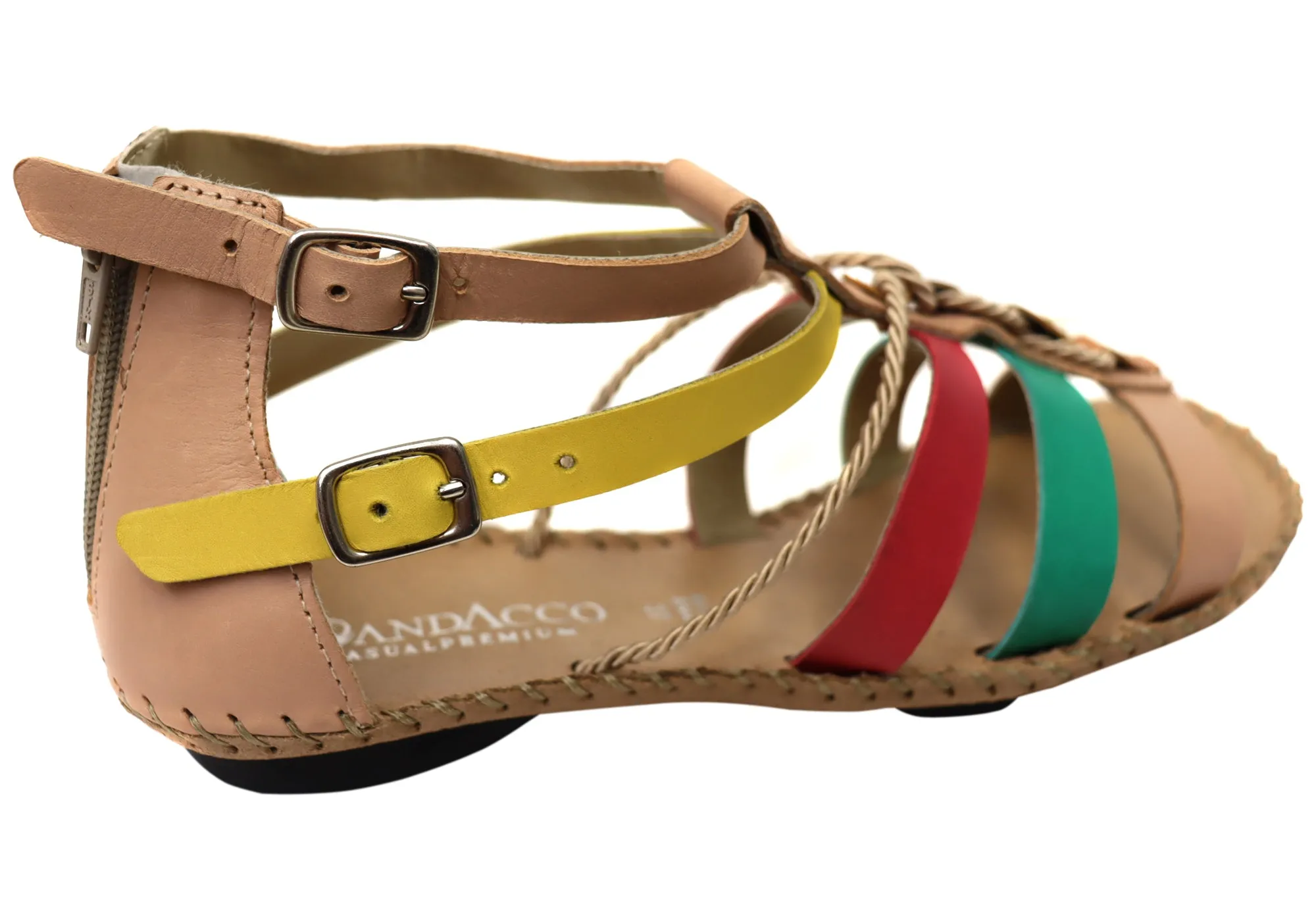 Andacco Romio Damen Bequeme Ledersandalen Hergestellt in Brasilien Andacco Schuhe