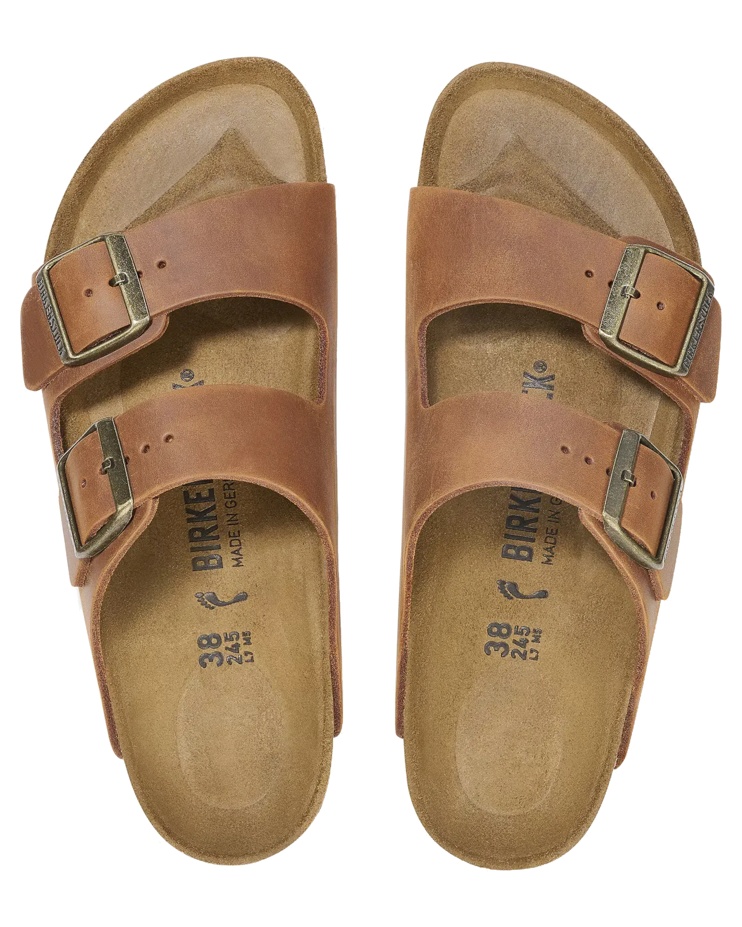 Arizona Natural Leder Öl-Sandalen in Cognac