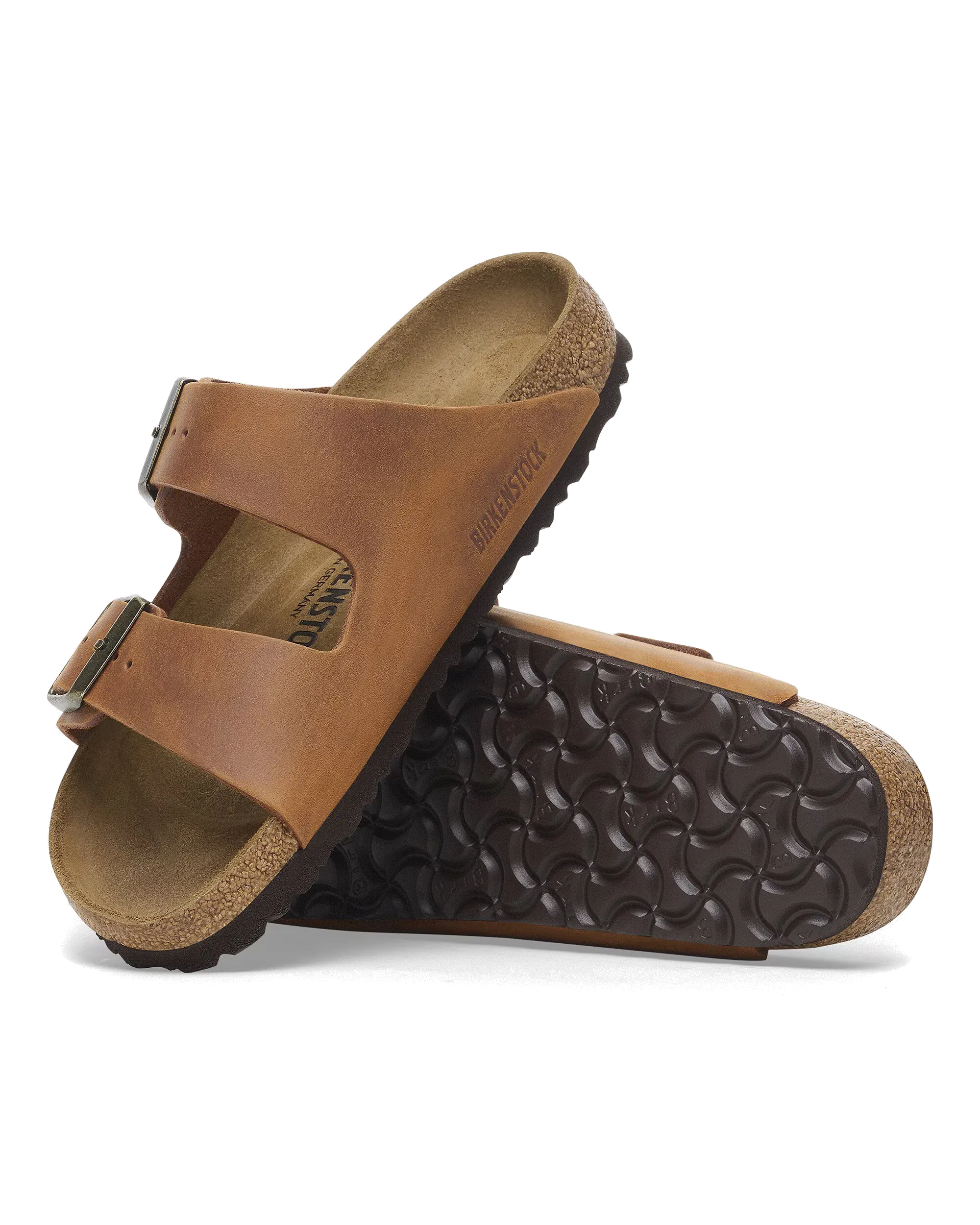 Arizona Natural Leder Öl-Sandalen in Cognac