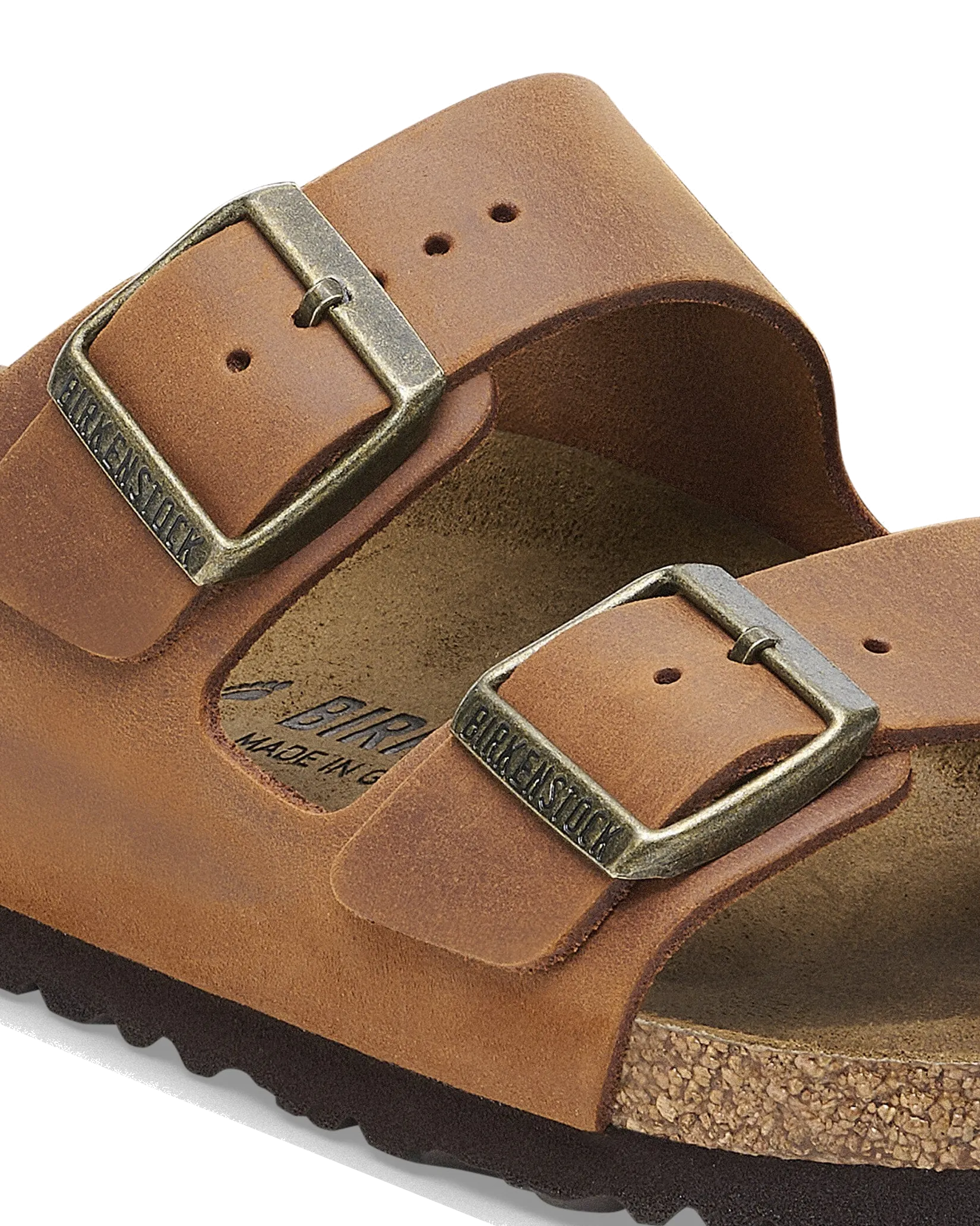 Arizona Natural Leder Öl-Sandalen in Cognac