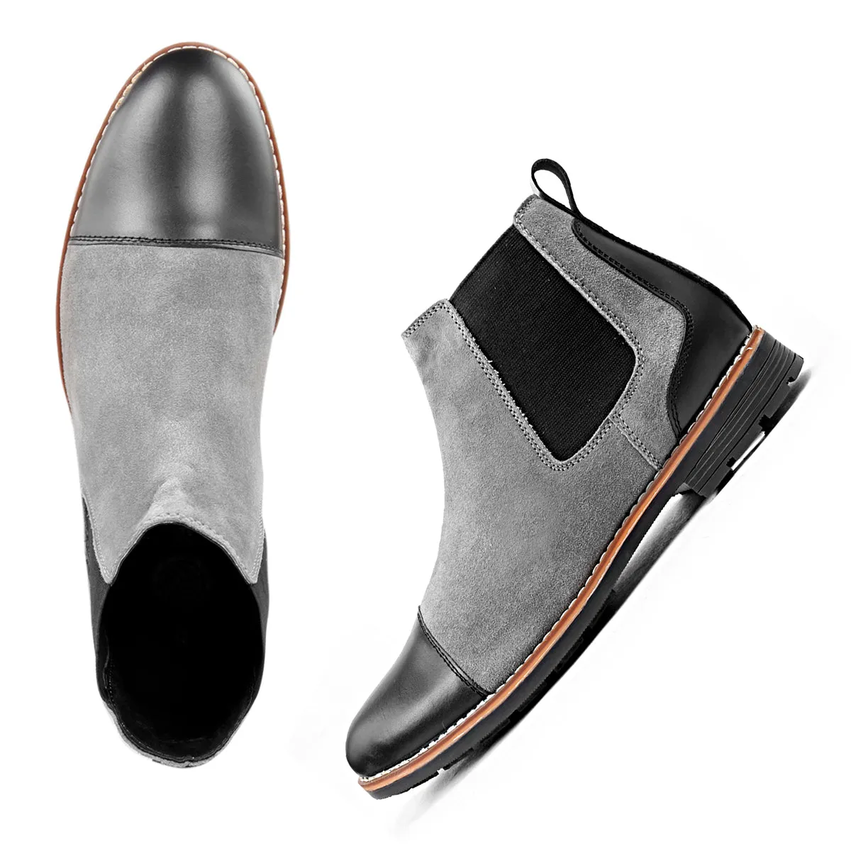 Bacca Bucci Echte Glattleder Wildleder Stiefel | Chelsea Boots hochwertige urbane Mode
