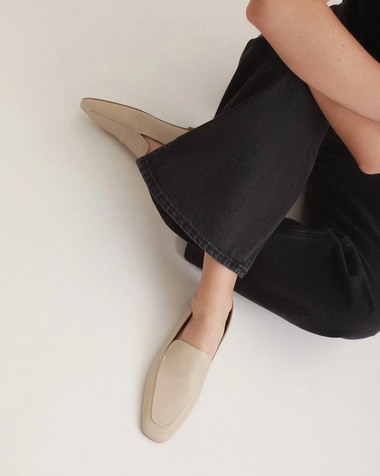 Bohnen-Loafer aus Sandleder