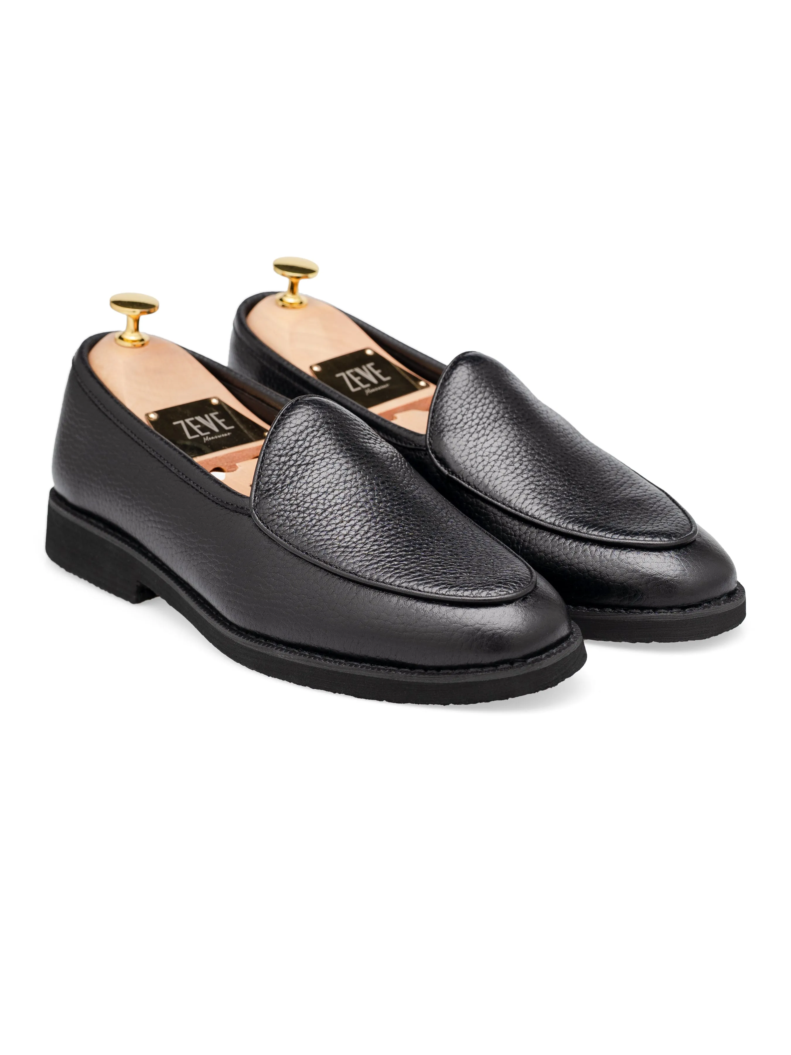 Belgian Loafer - Schwarz Wildleder (Kreppsohle)
