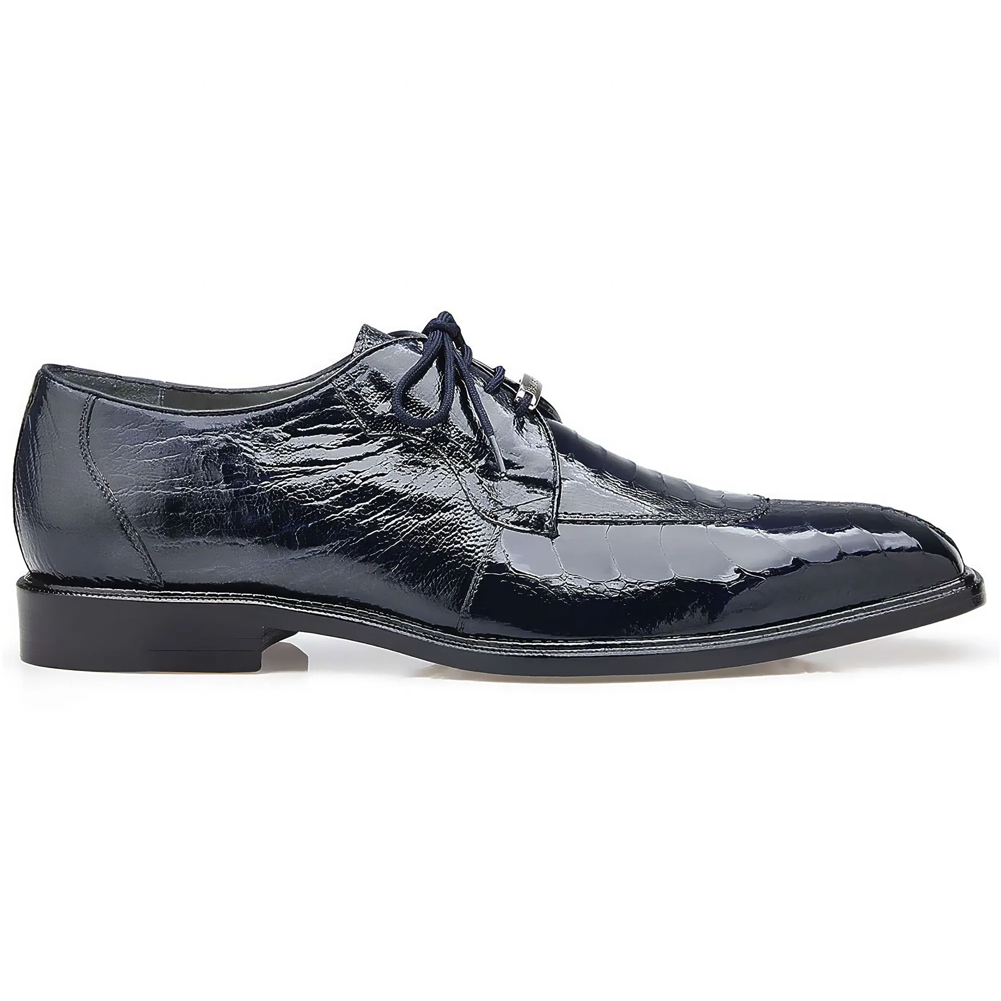 Belvedere Exotische Leder Schuhe Belvedere Siena in Marineblau Echtem Straußenbein Oxfords