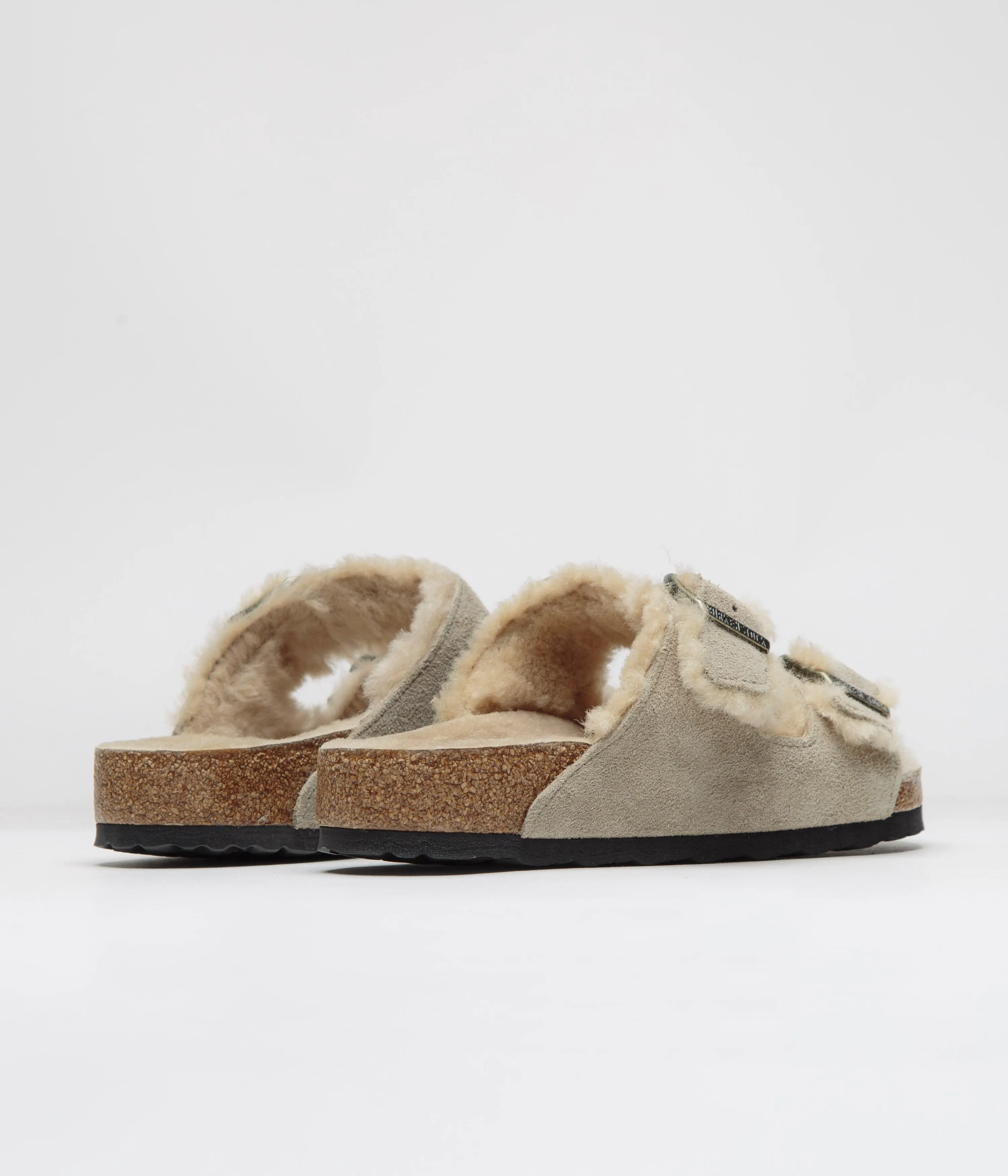 Birkenstock Arizona Shearling Sandalen - Taupe Birkenstock Schuhe