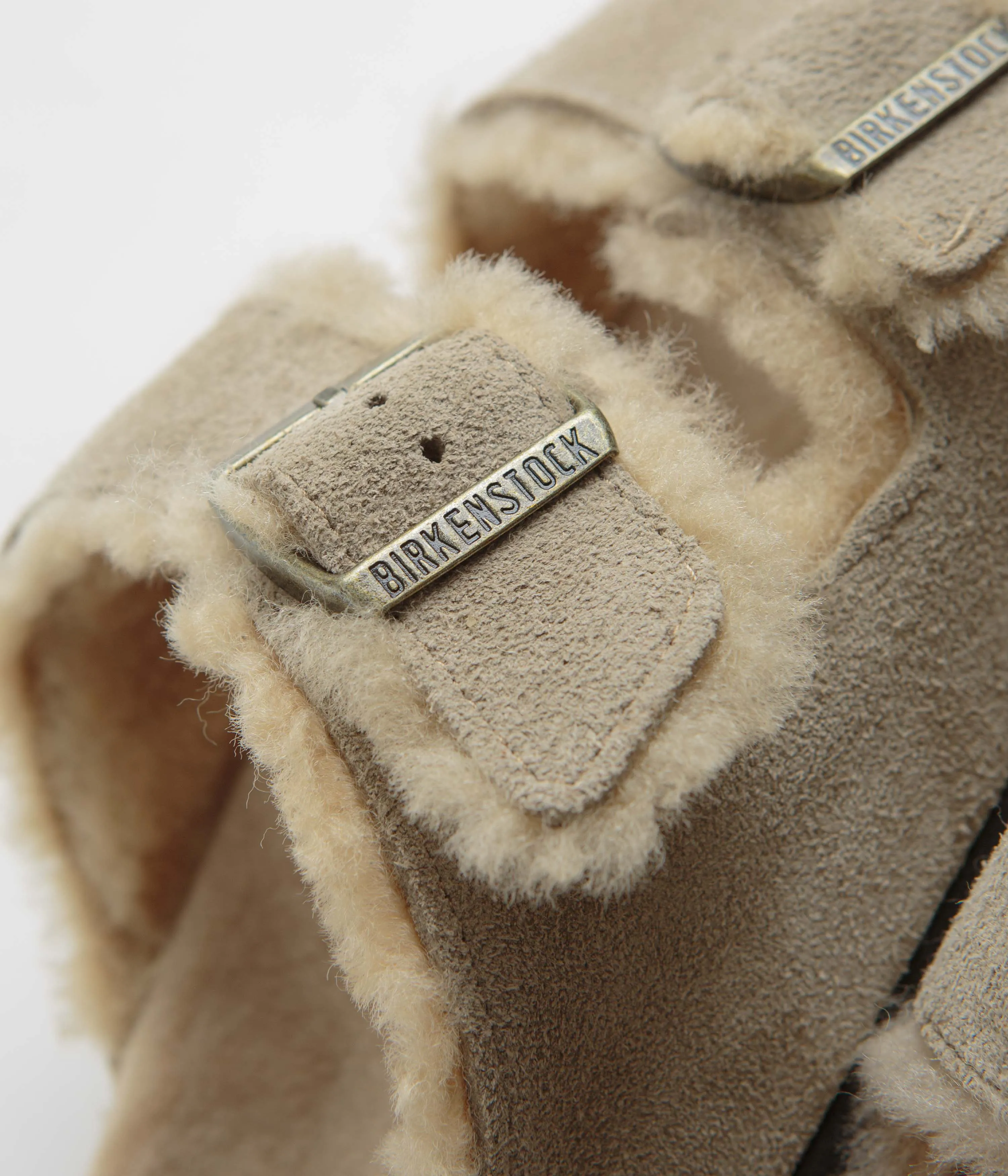 Birkenstock Arizona Shearling Sandalen - Taupe Birkenstock Schuhe