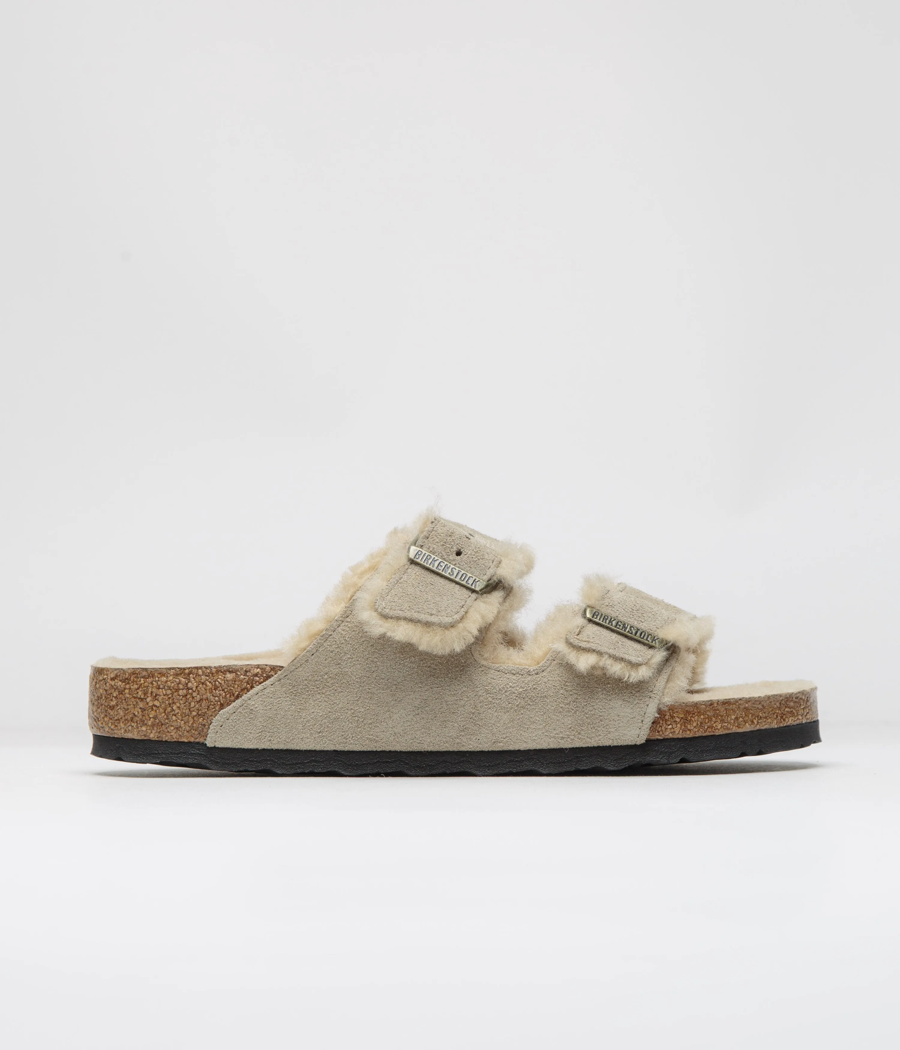 Birkenstock Arizona Shearling Sandalen - Taupe Birkenstock Schuhe