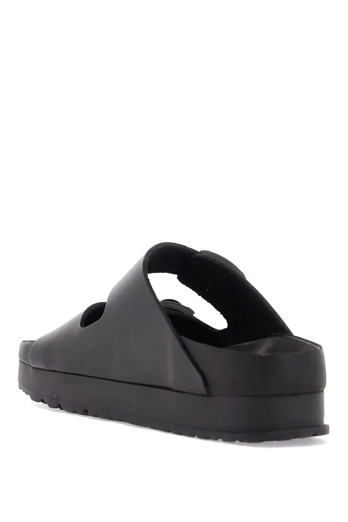 Birkenstock Damen Plateausandalen aus Leder mit zwei Riemen und Metallschließen
