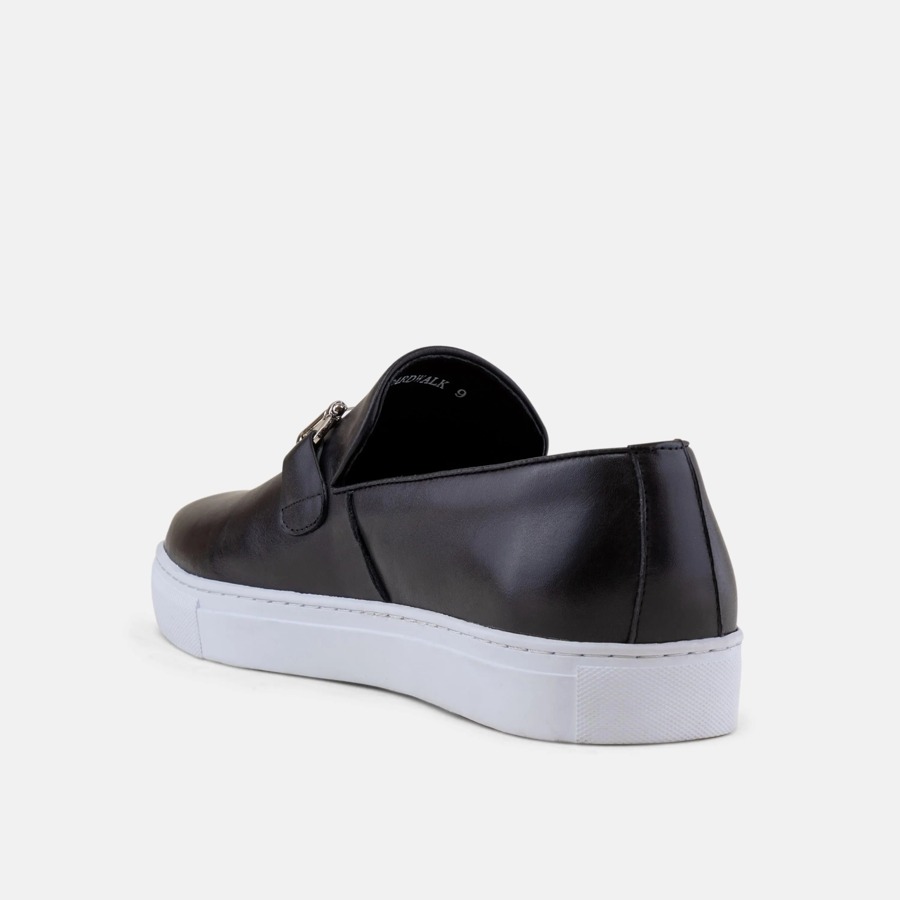 Boardwalk Sneaker aus schwarzem Leder mit Horse-Bit-Detail