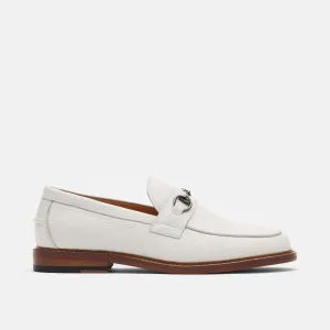Boardwalk Weiße Kiesel Leder Pferdebit-Loafer