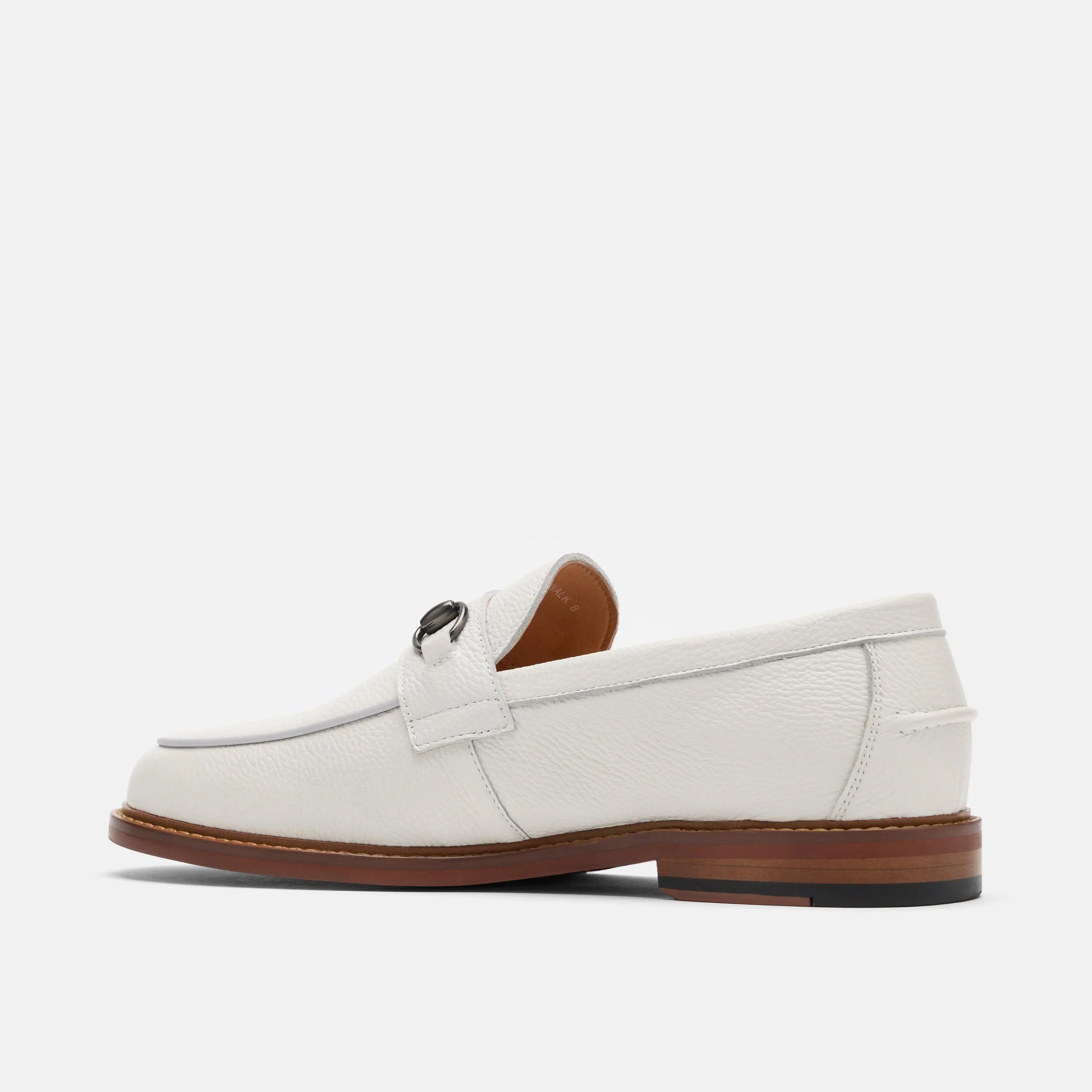 Boardwalk Weiße Kiesel Leder Pferdebit-Loafer