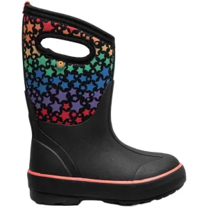 Bogs Schuhe Classic II Regenbogen Sterne Schwarz Multi (Größe 8c-5J)