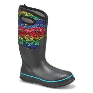 Bogs Schuhe Classic Regenbogen Punkte Schwarz Multi