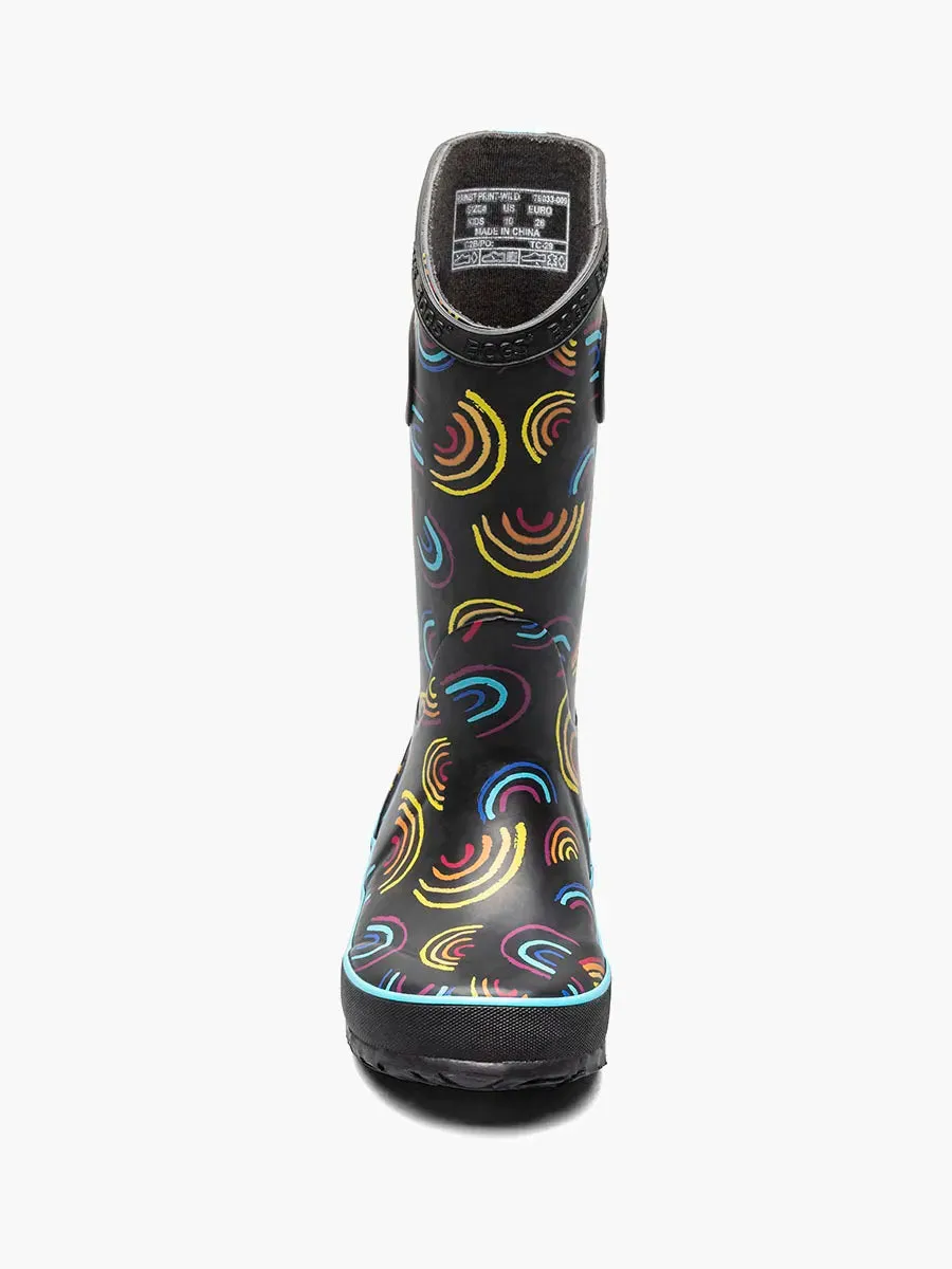 Bogs Schuhe Regenstiefel Wild Rainbows Schwarz Multi (9c-3J)