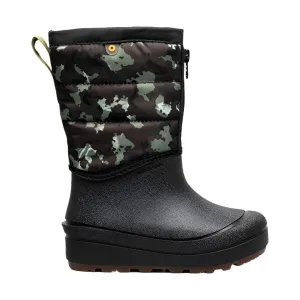 Bogs Schuhe Schnee-Schale Reißverschluss Tarnmuster Schwarz Multi (10c-7J)