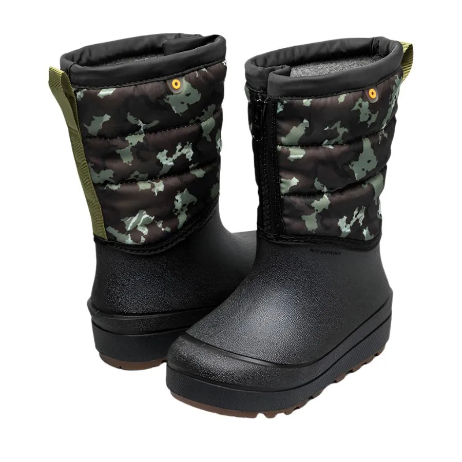 Bogs Schuhe Schnee-Schale Reißverschluss Tarnmuster Schwarz Multi (10c-7J)