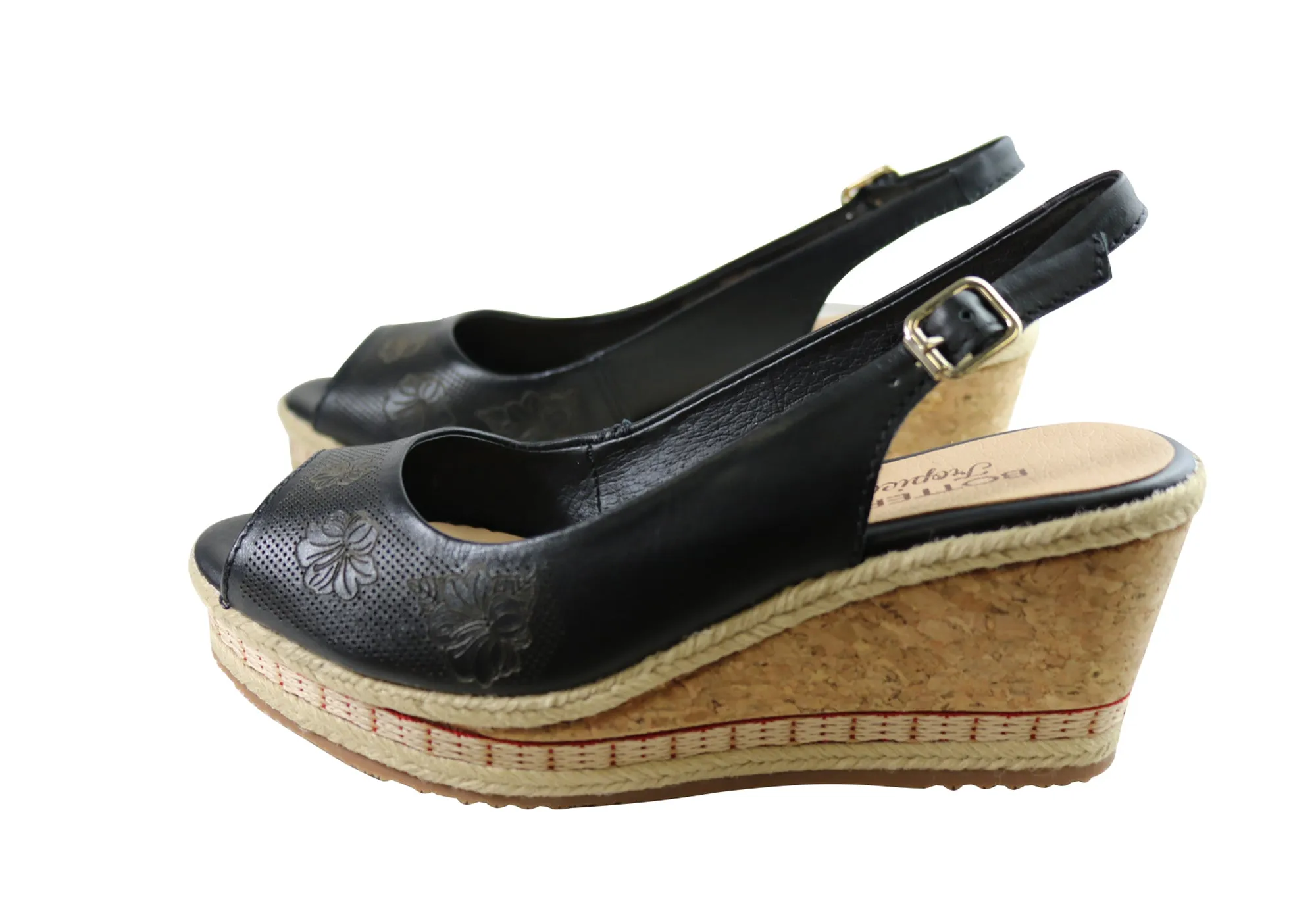 Bottero Giovanna Damen Komfort Keilabsatz Sandalen Aus Leder Hergestellt In Brasilien Bottero Schuhe