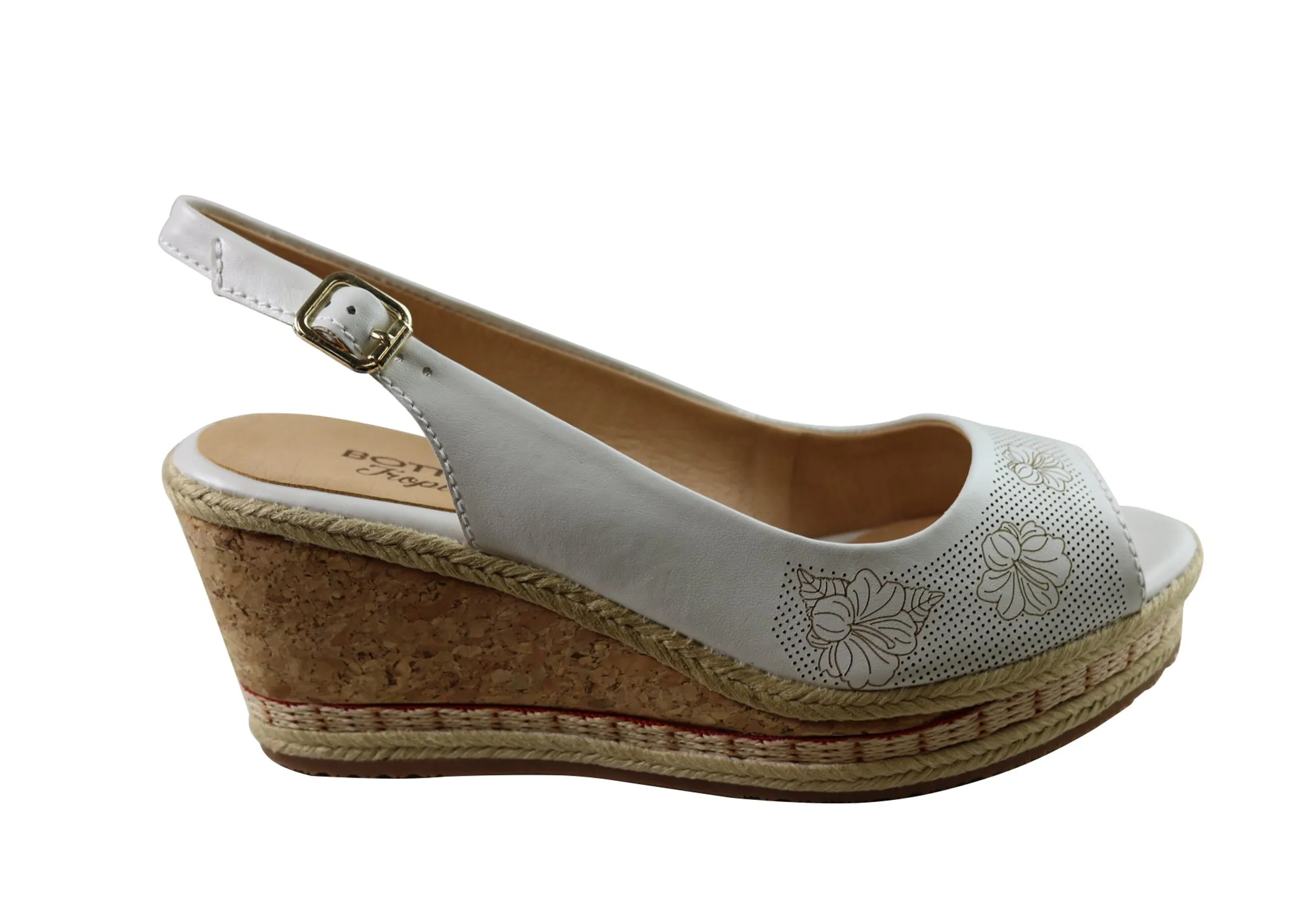 Bottero Giovanna Damen Komfort Keilabsatz Sandalen Aus Leder Hergestellt In Brasilien Bottero Schuhe