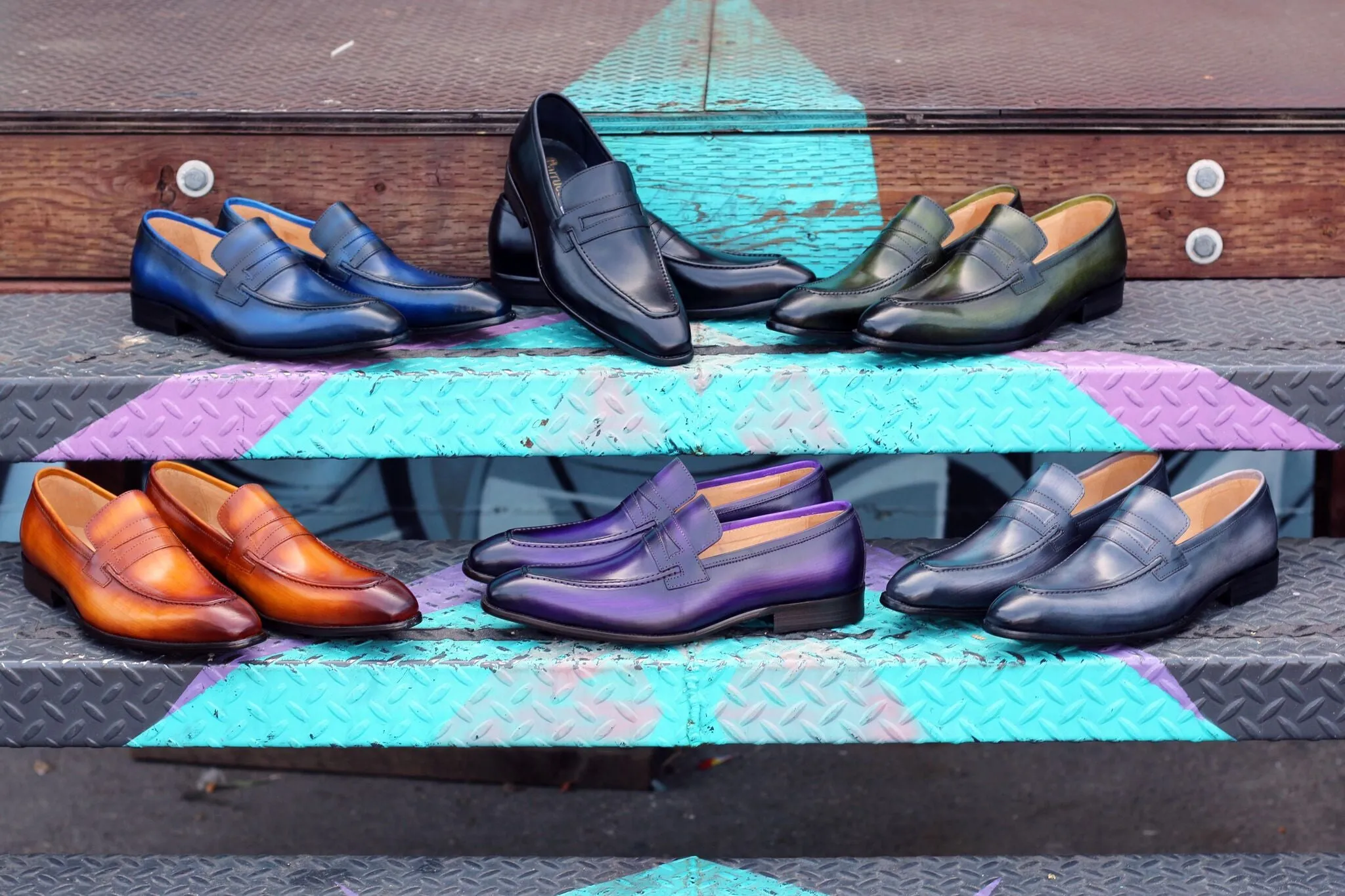 Kalbleder-Penny-Loafer im Slip-On-Design in Cognac