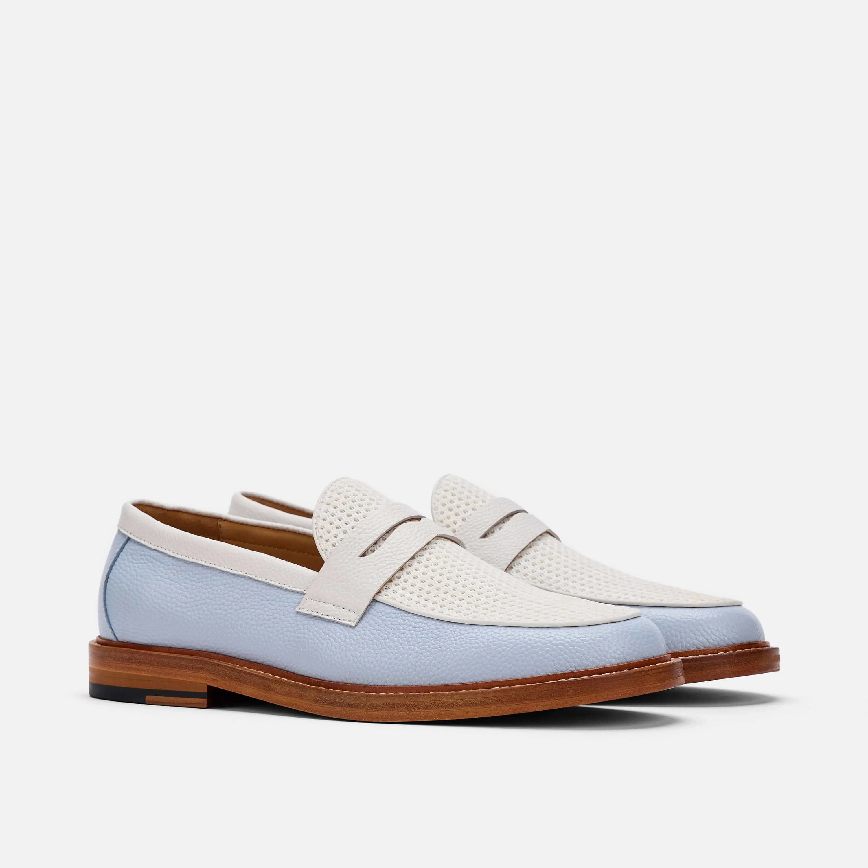 Calum Columbia Blaue Leder-Penny-Loafer