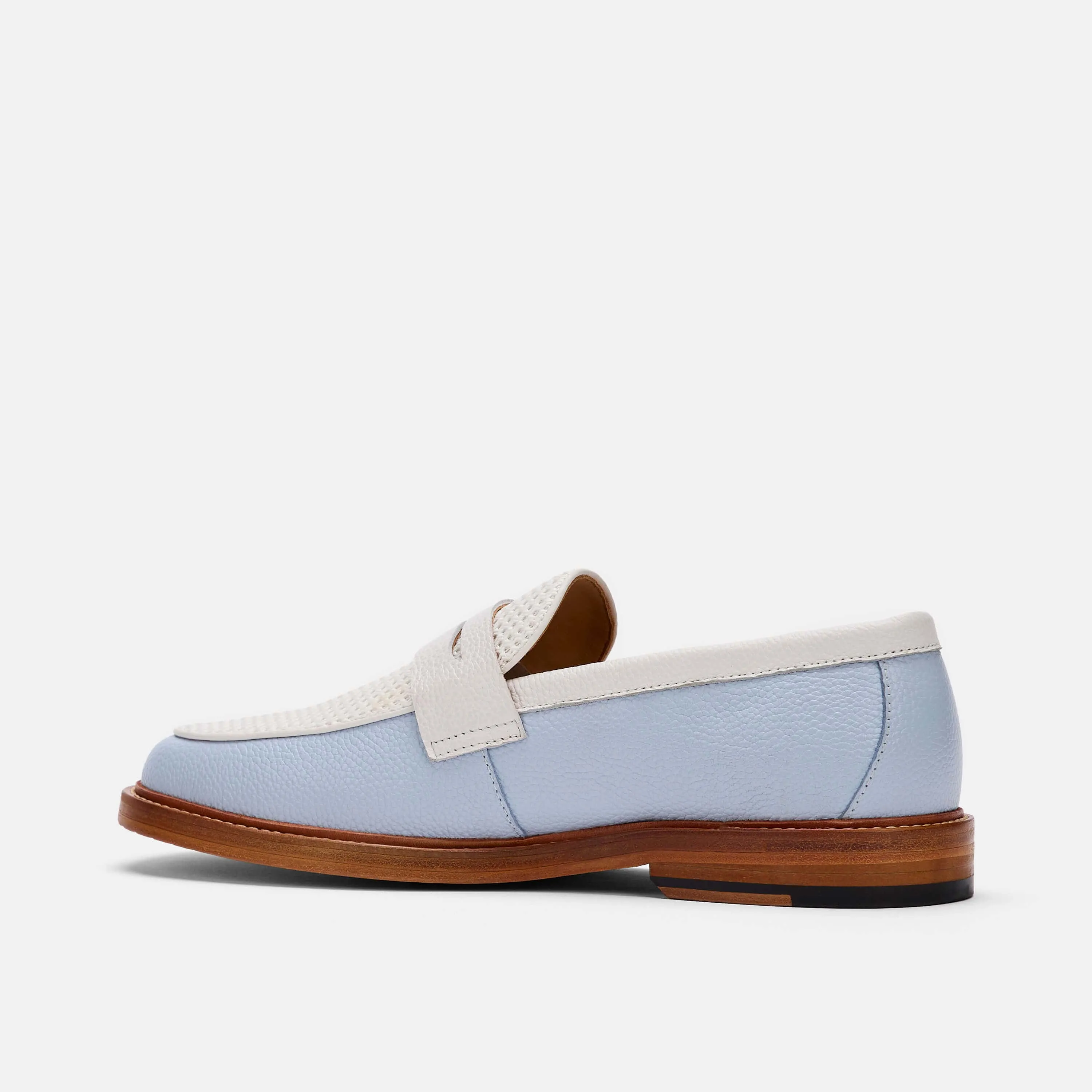 Calum Columbia Blaue Leder-Penny-Loafer