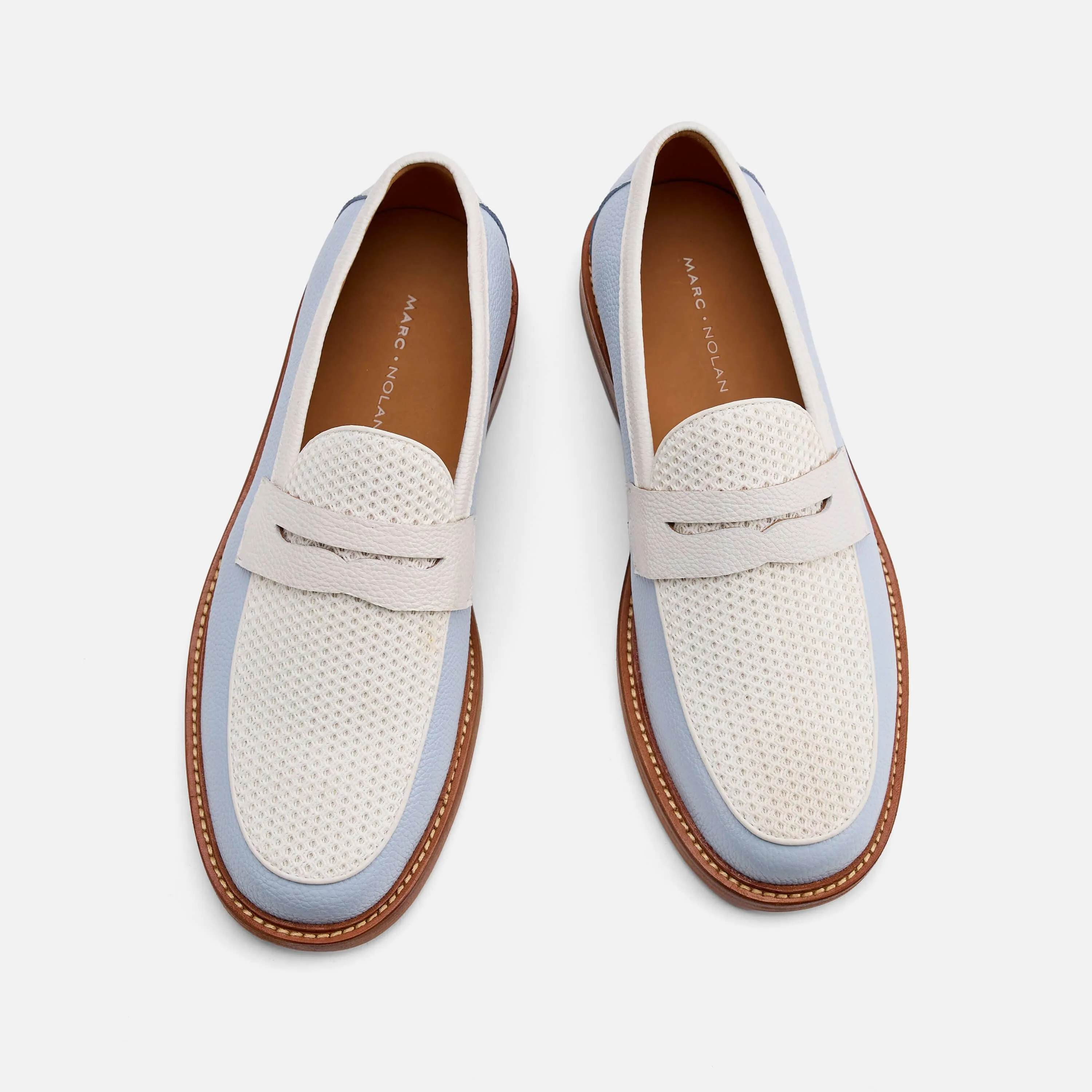 Calum Columbia Blaue Leder-Penny-Loafer