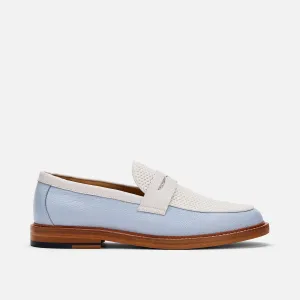 Calum Columbia Blaue Leder-Penny-Loafer
