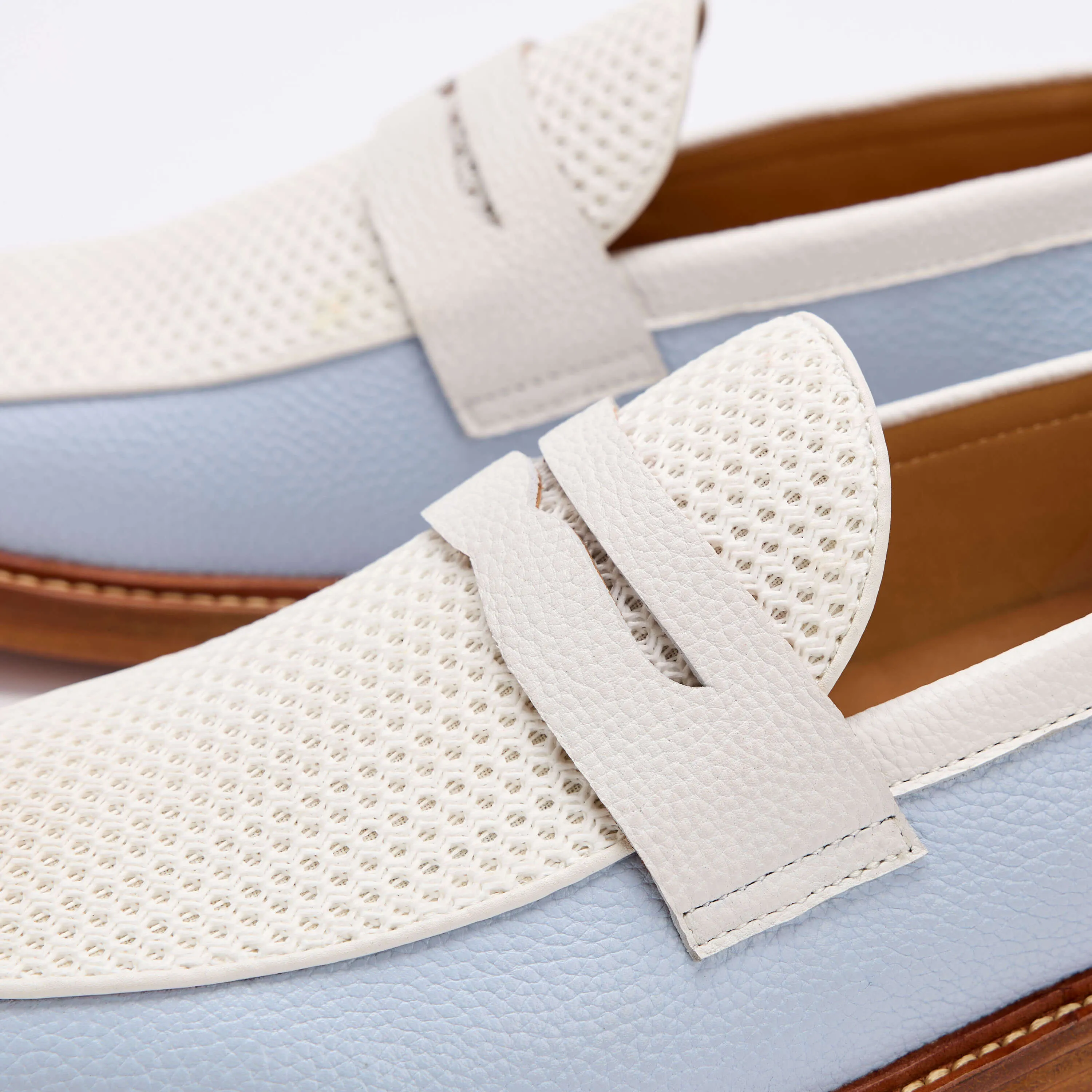 Calum Columbia Blaue Leder-Penny-Loafer