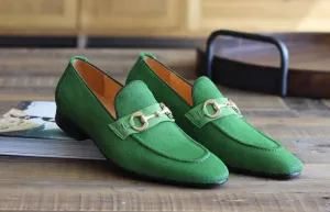 Carrucci von Maurice Ponyhaar-Loafer Grün