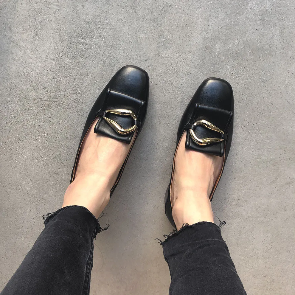 Chloé Shoes Kiss Loafer, Schwarz