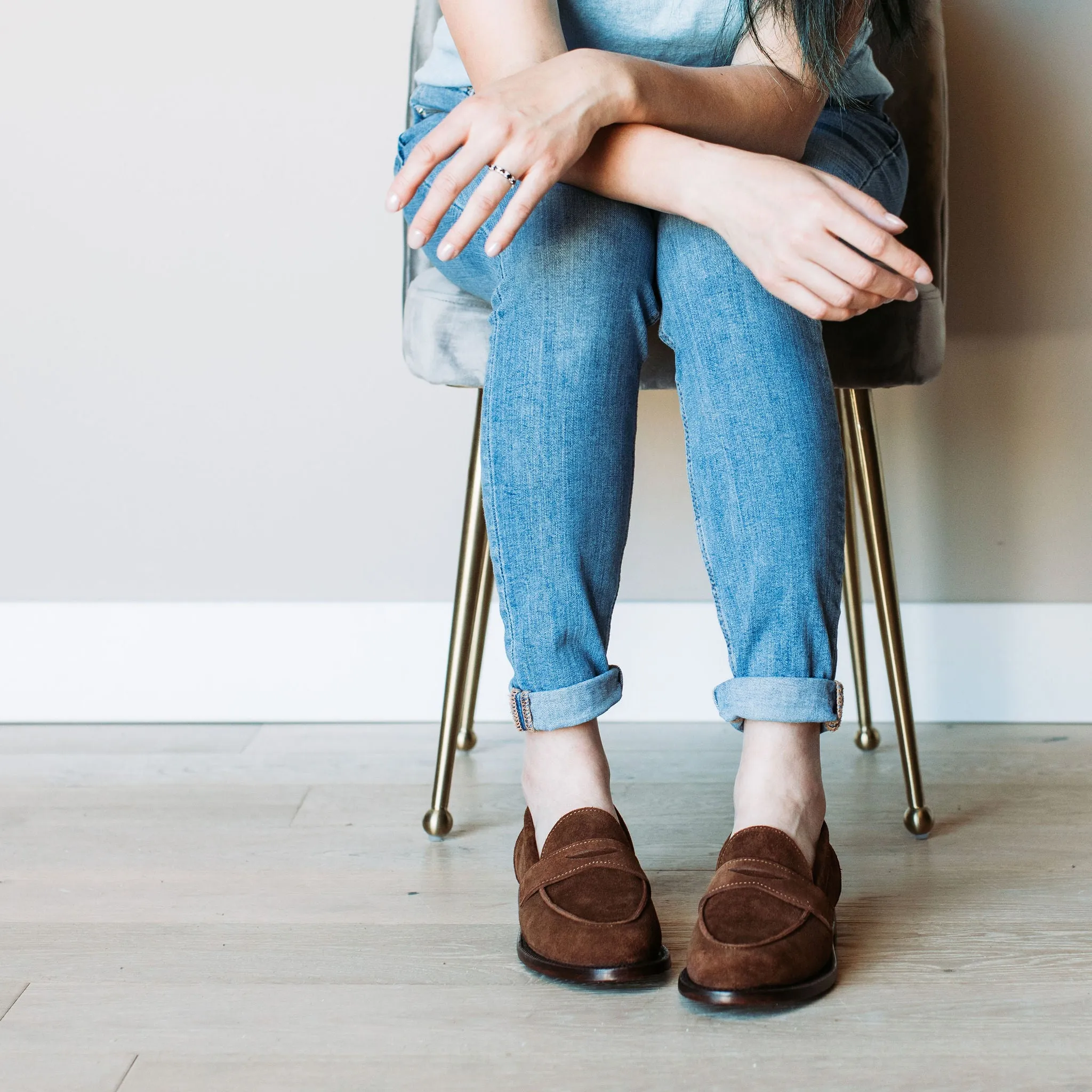 Clara Penny Loafer Bourbon Wildleder