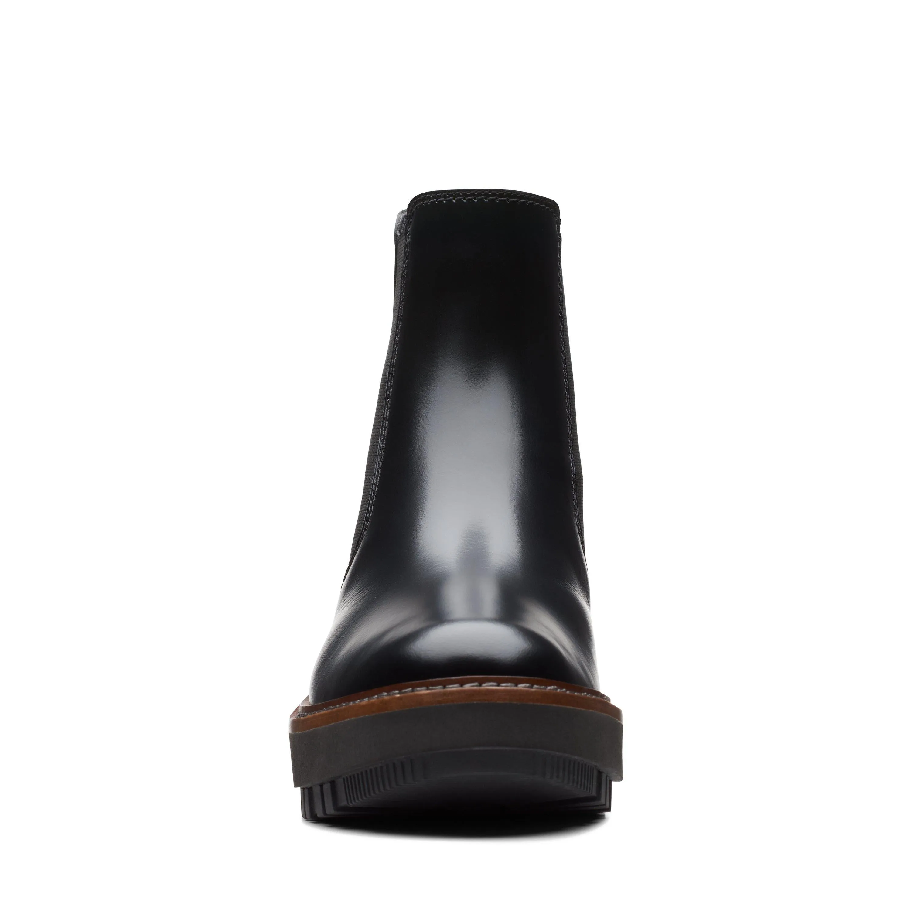 Clarks Orianna W Up in schwarzem Leder