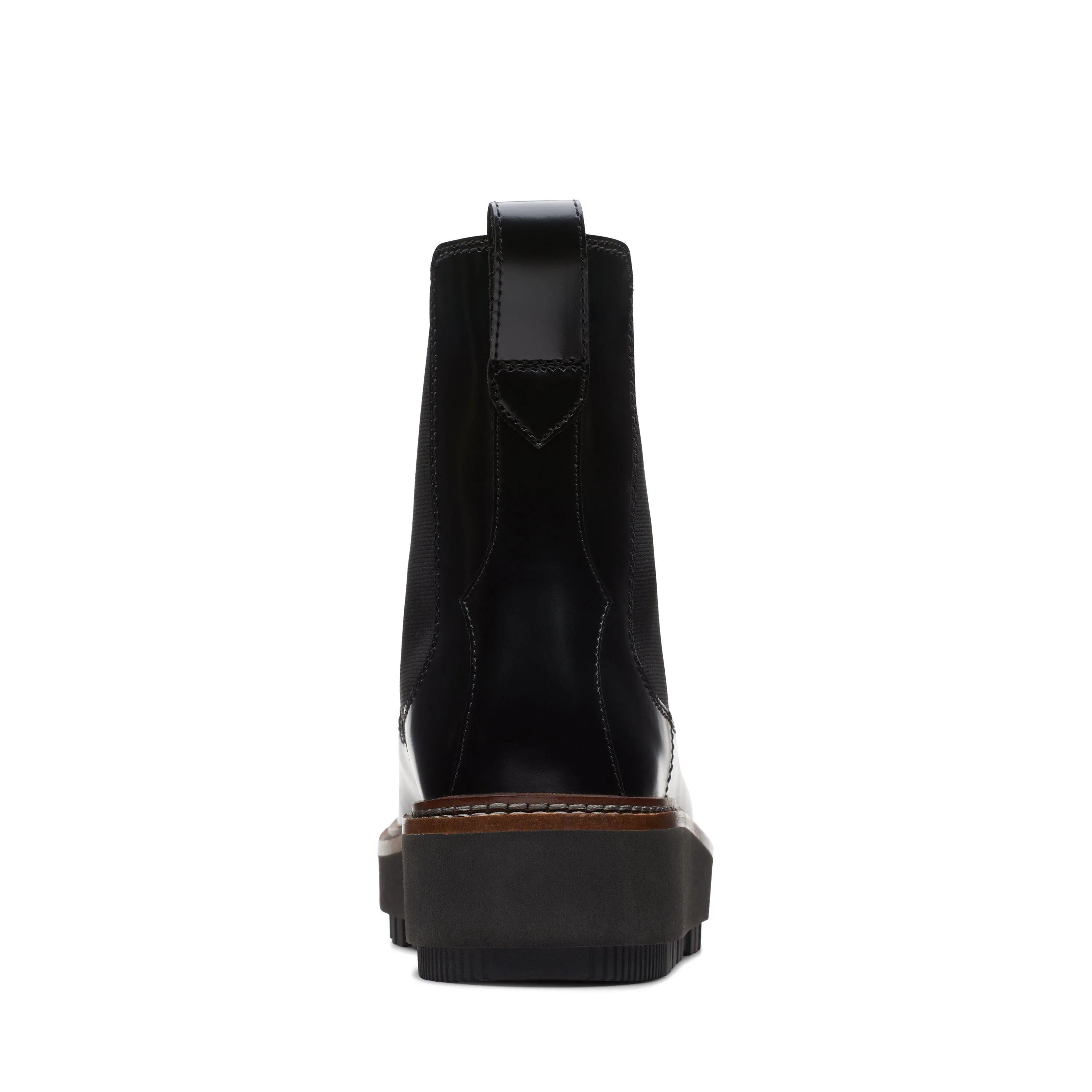 Clarks Orianna W Up in schwarzem Leder