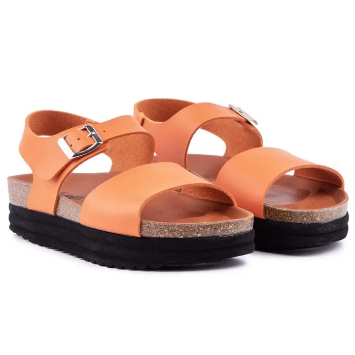 Clove Damen Vegane Plateausandalen | Orange