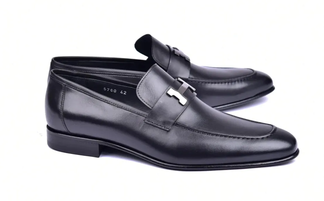 Corrente Hochglanz Kalbsleder Loaferschuh Schwarz