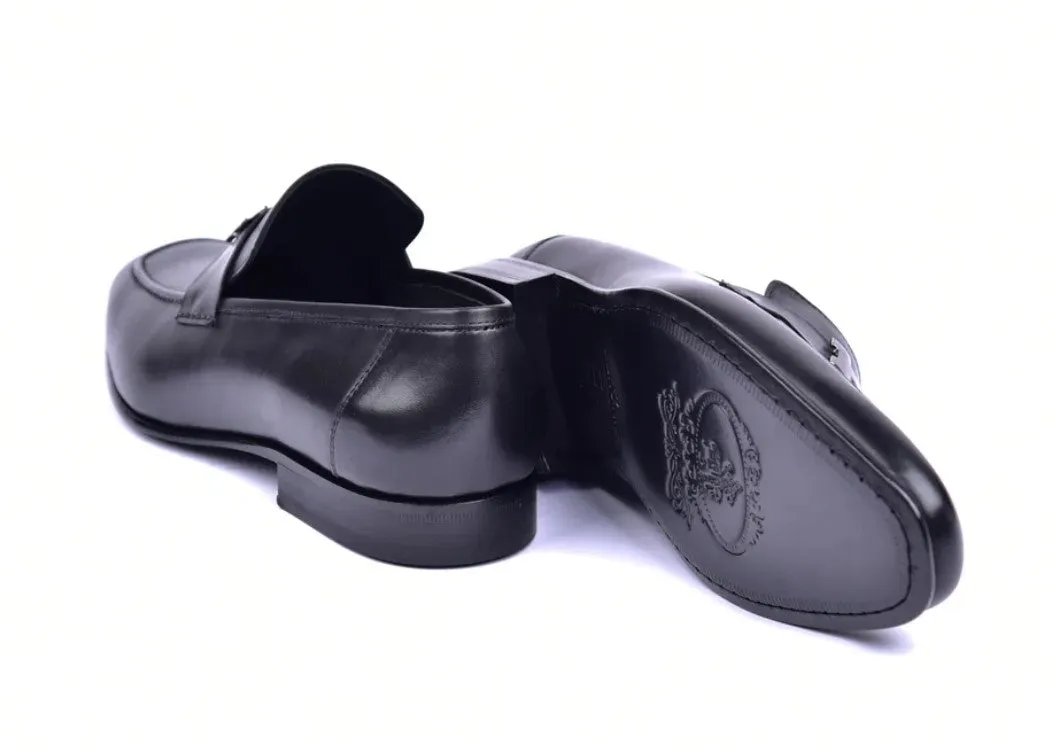 Corrente Hochglanz Kalbsleder Loaferschuh Schwarz