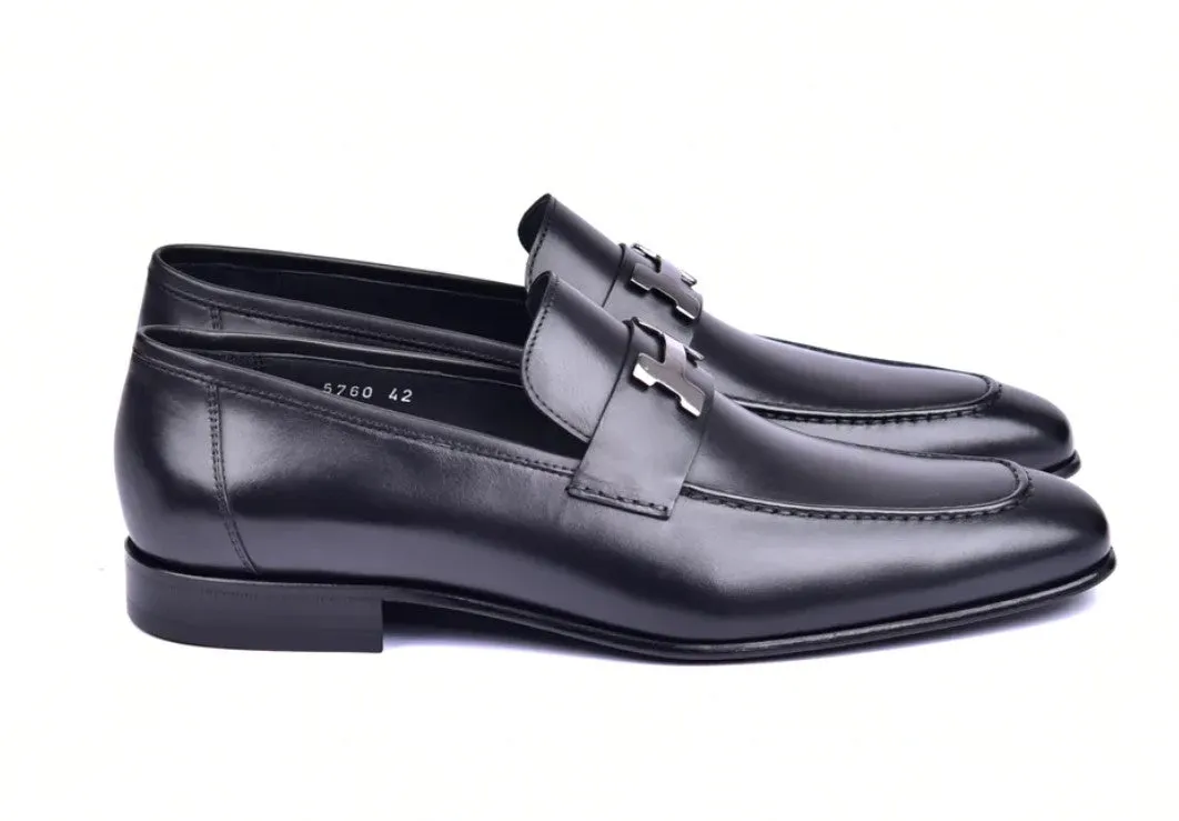 Corrente Hochglanz Kalbsleder Loaferschuh Schwarz