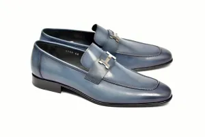 Corrente Hochglanz Kalbsleder Loafers Blau