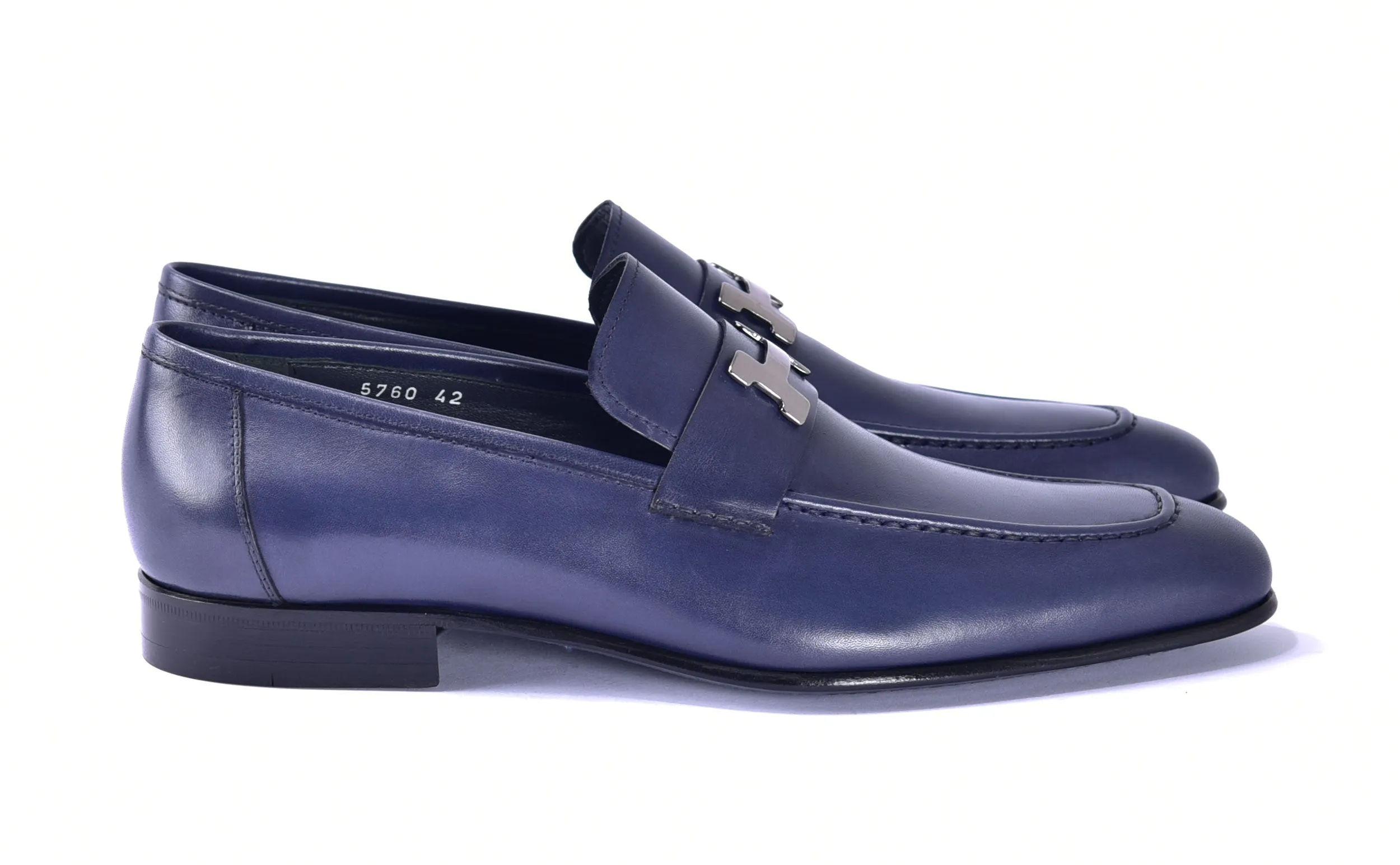 Corrente Glattkalbsleder-Loafer Marineblau
