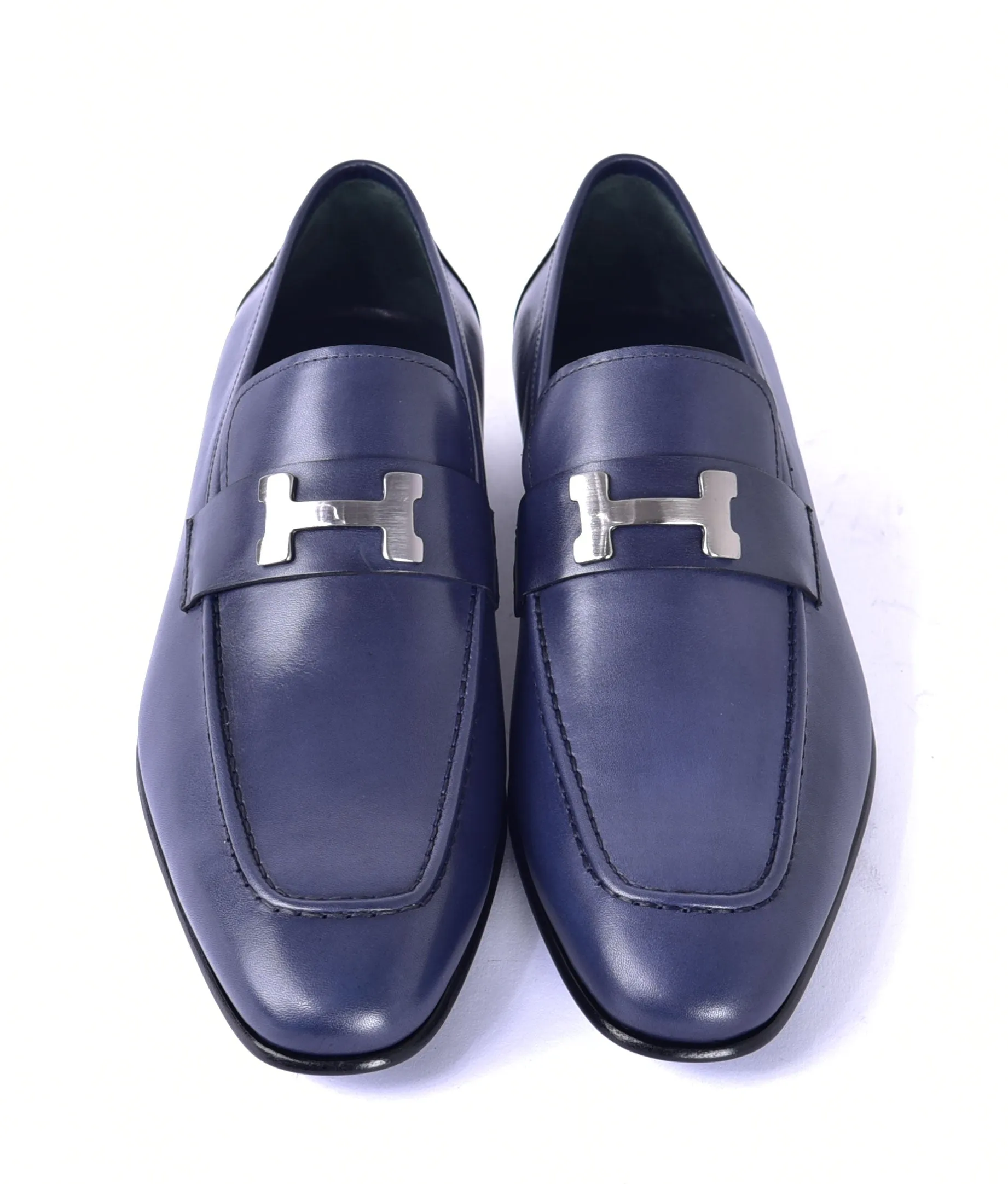 Corrente Glattkalbsleder-Loafer Marineblau